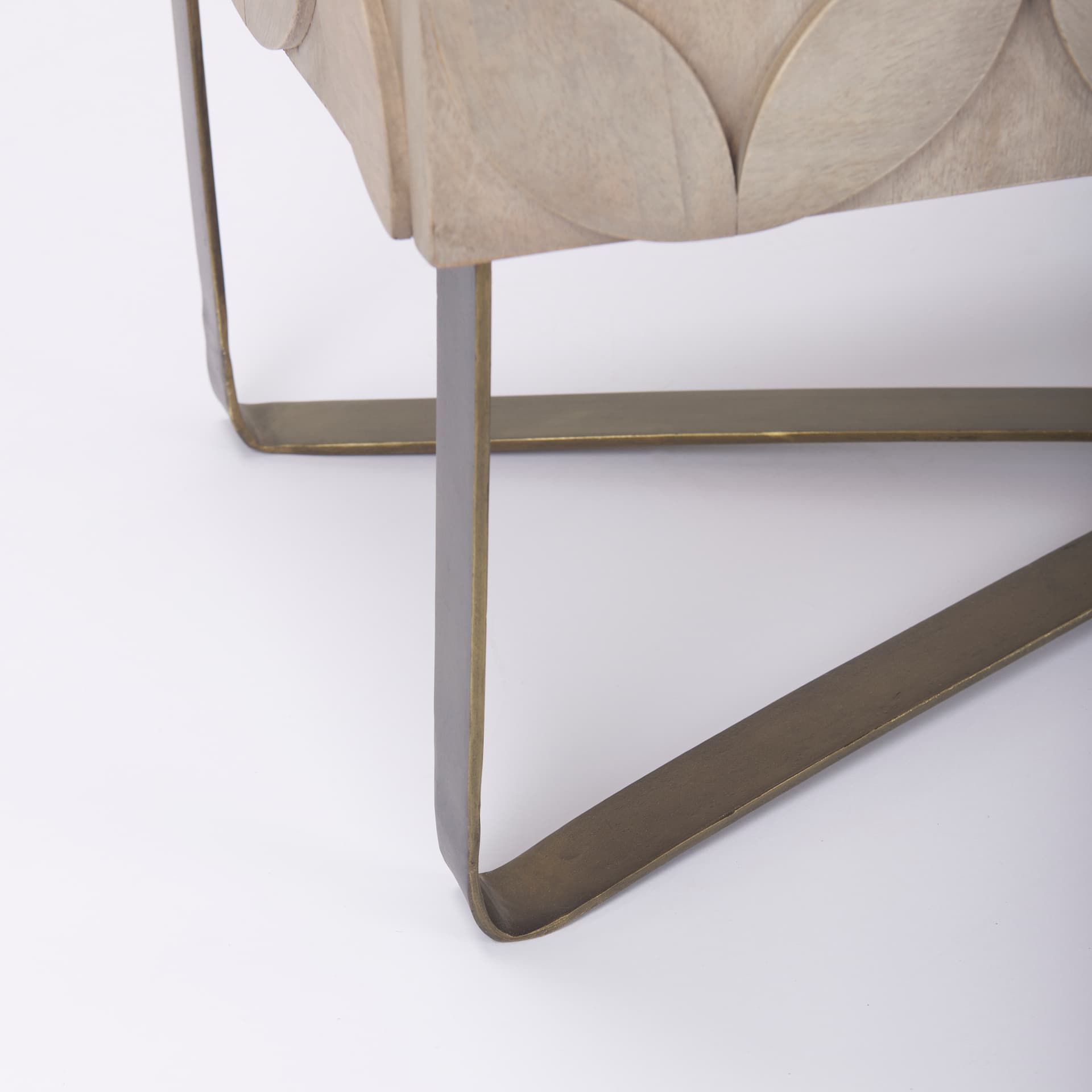 Excelsior 36.0L x 18.0W x 32.5H Light Brown Wood Gold Iron Base Accent Cabinet — product photograph