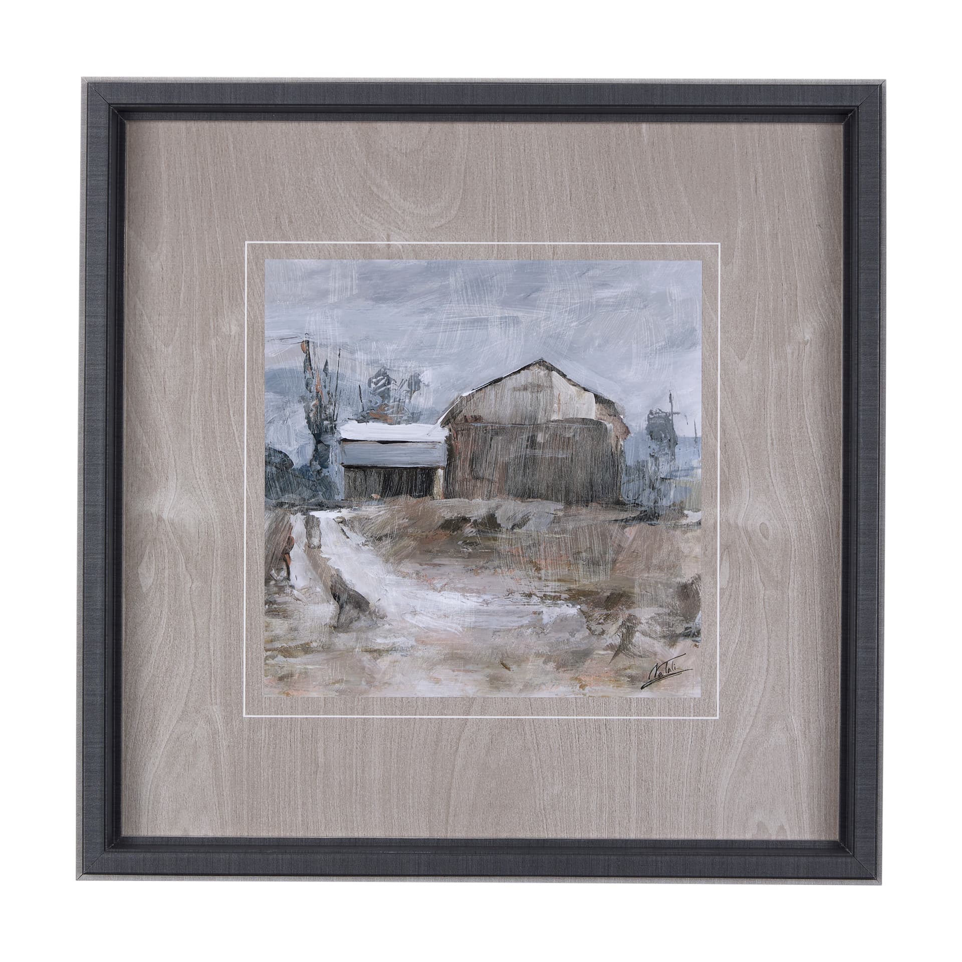 Late Autumn in Countryside II by Mercana Studio Hand Embellished Framed Art Print Matted under Glass — product photograph