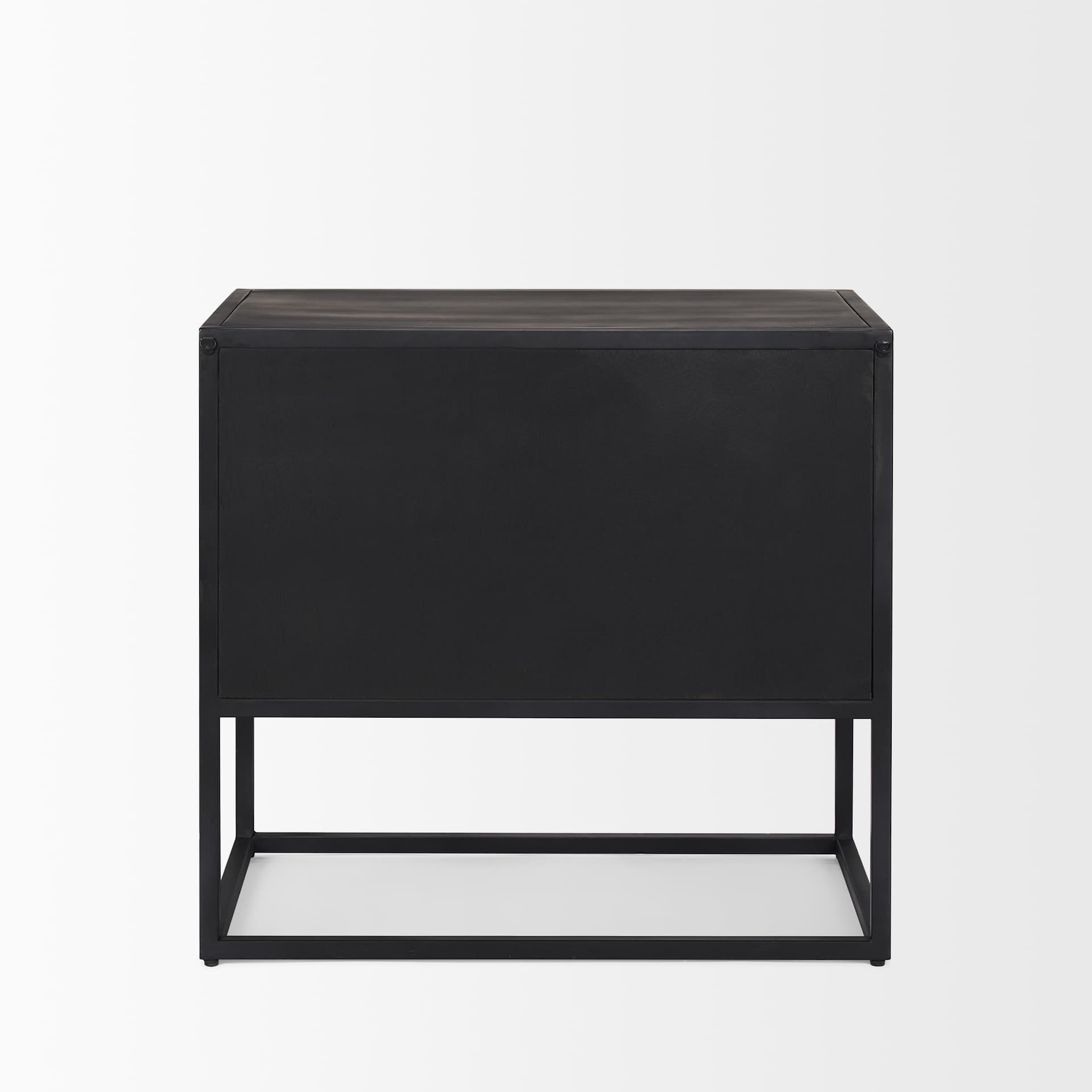 Sloan Black Wood W/Black Metal Frame Side Table — product photograph