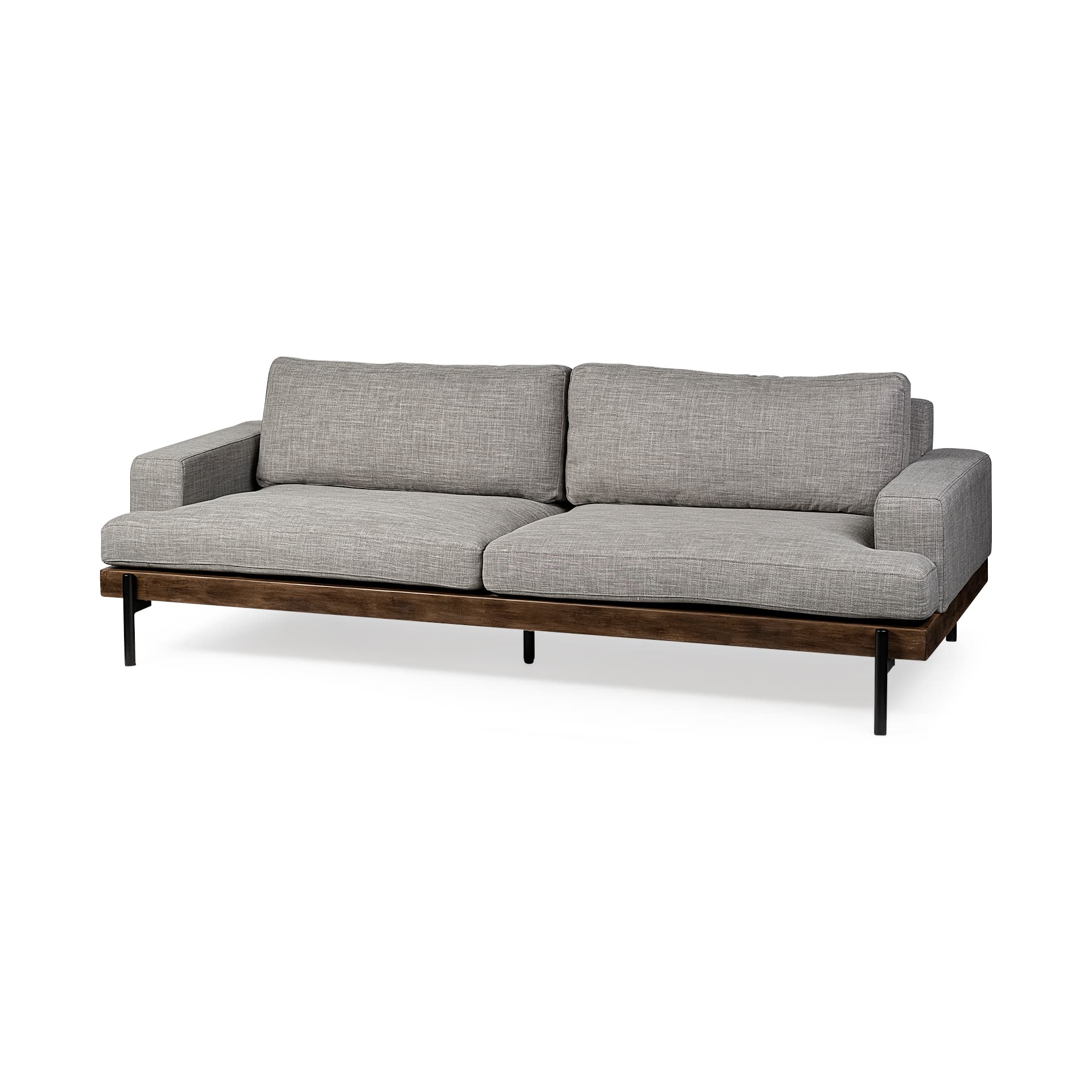 Colburne II 95" Gray Upholstered Three Seater Sofa — product photograph