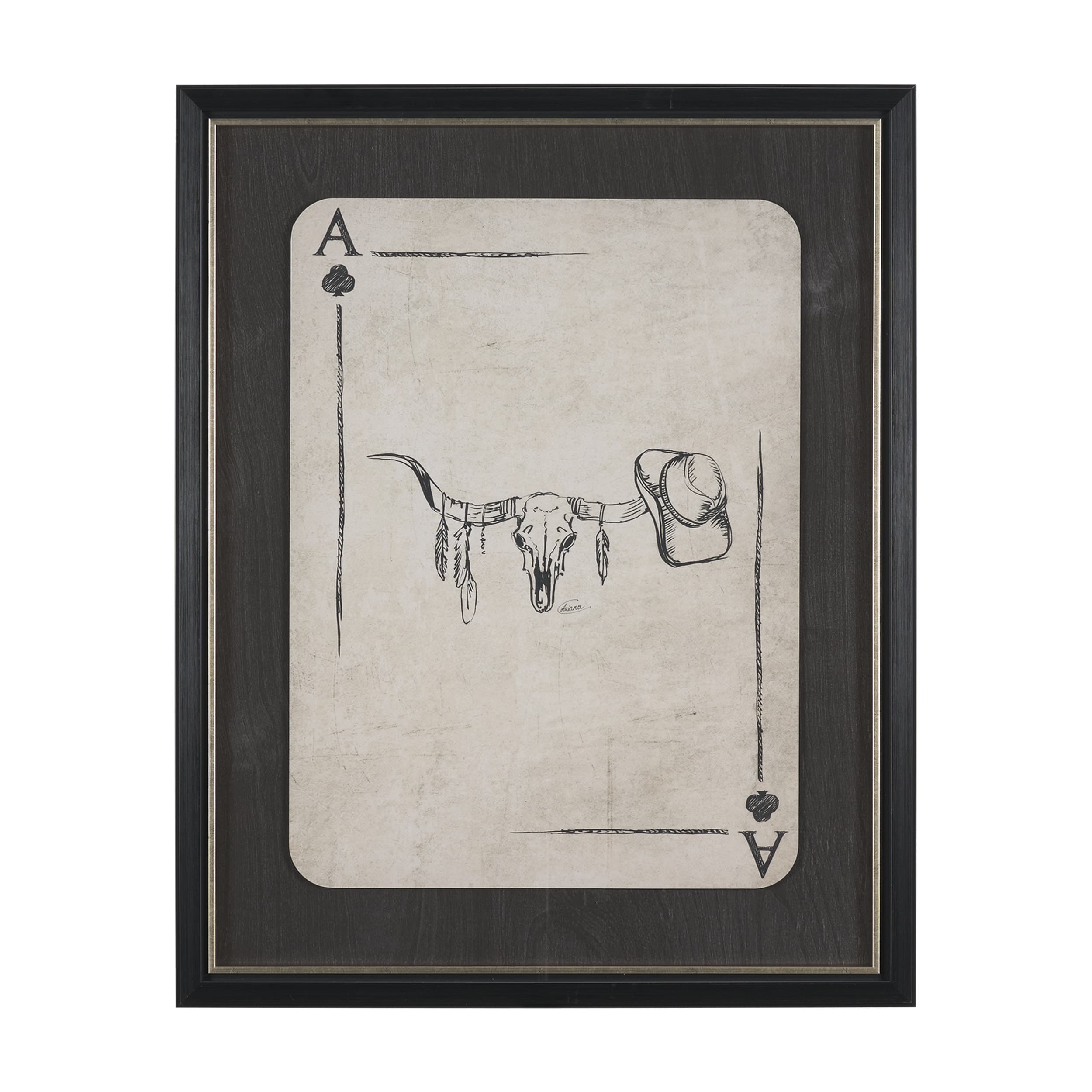 Aces Wild III by Mercana Studio Textured Framed Artwork Matted under Glass — product photograph