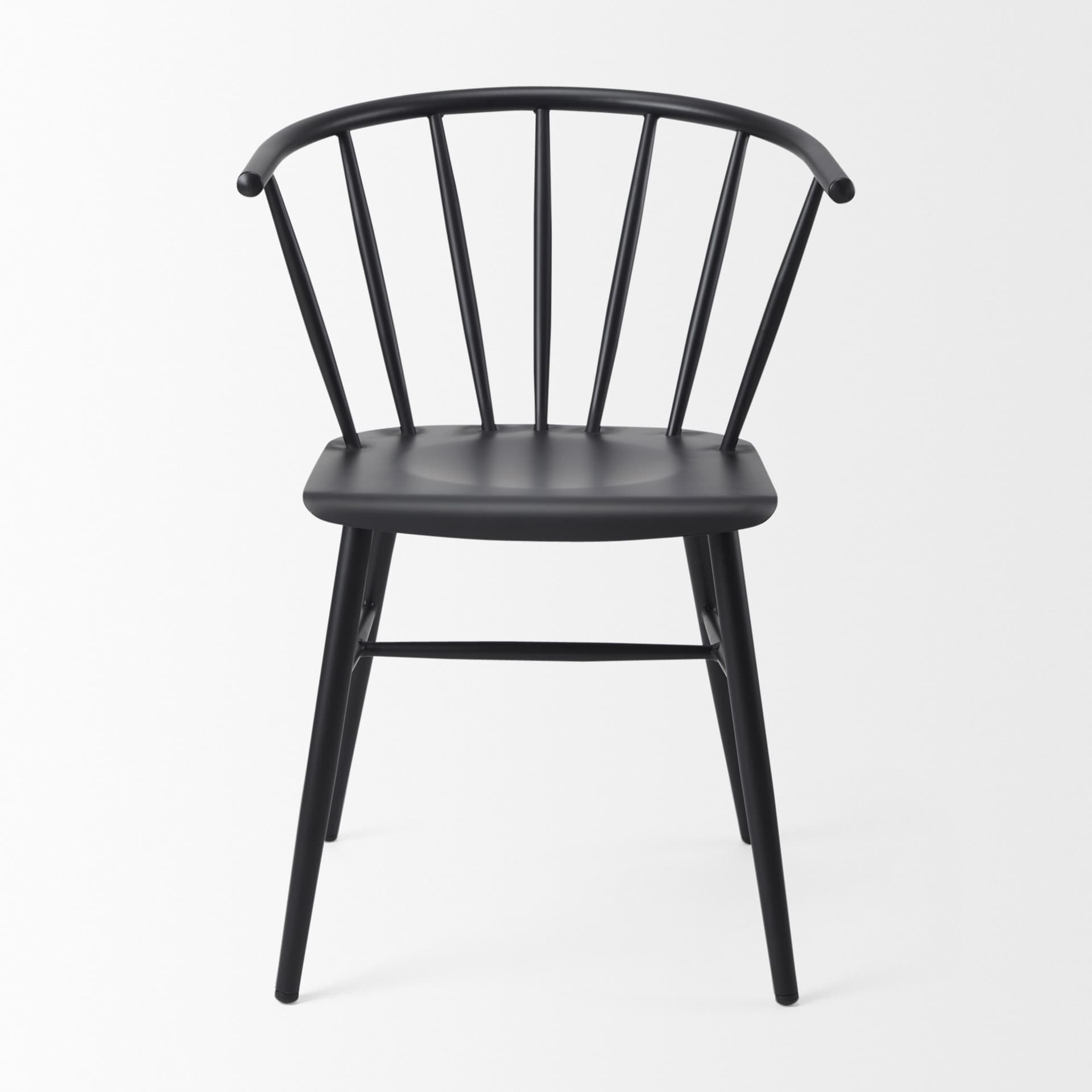 Colin Curved Back Dining Side Chair | Black Metal — product photograph