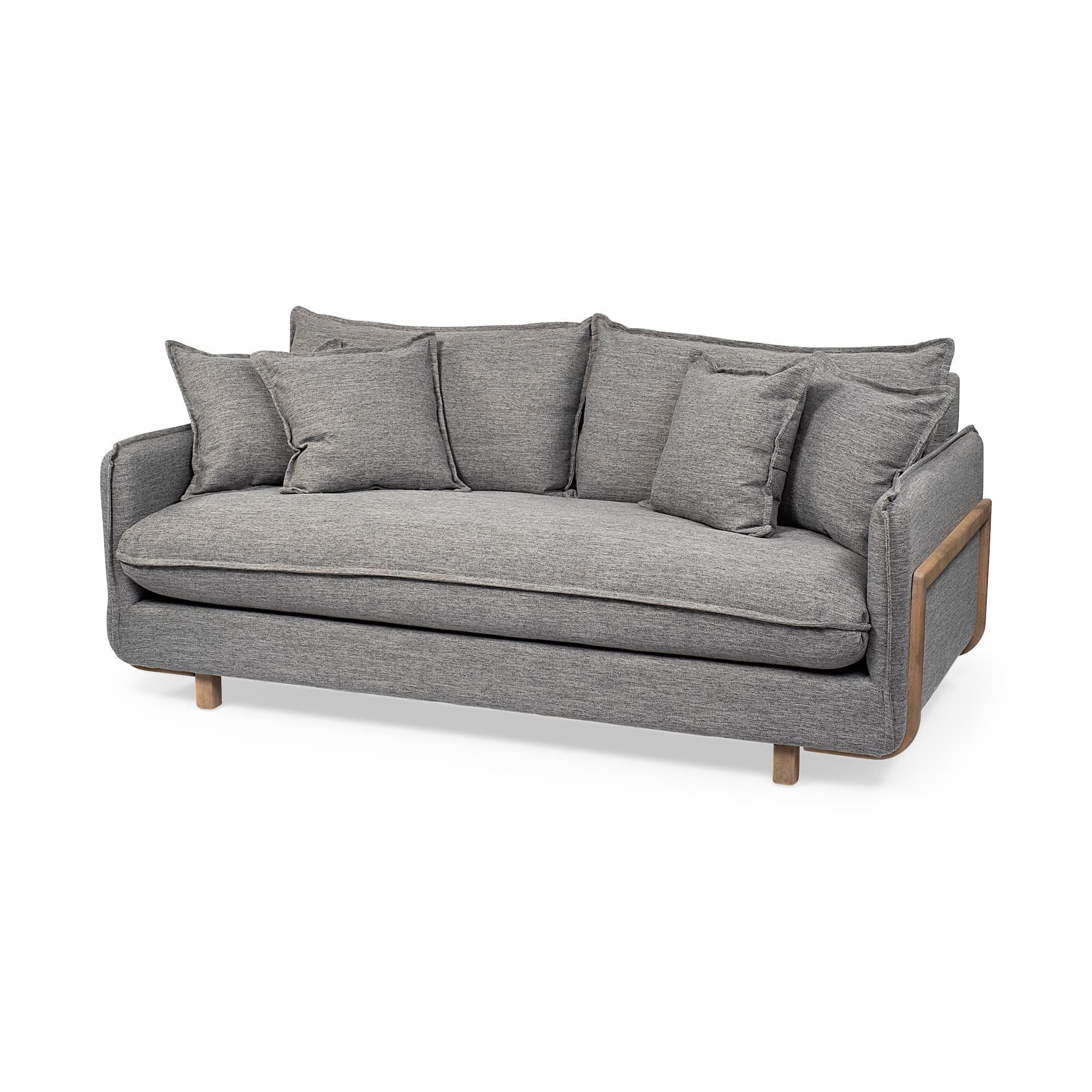 Roy I 84" Castlerock Gray Upholstered Three Seater Sofa — product photograph