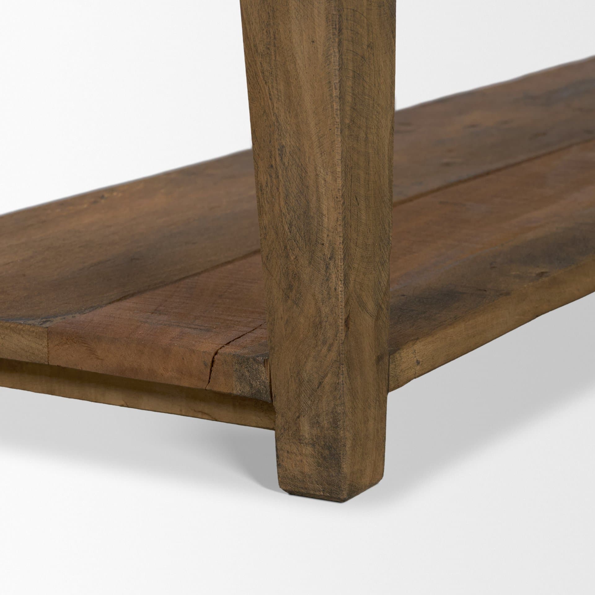 Ashwick Dark Brown Reclaimed Wood Bench — product photograph