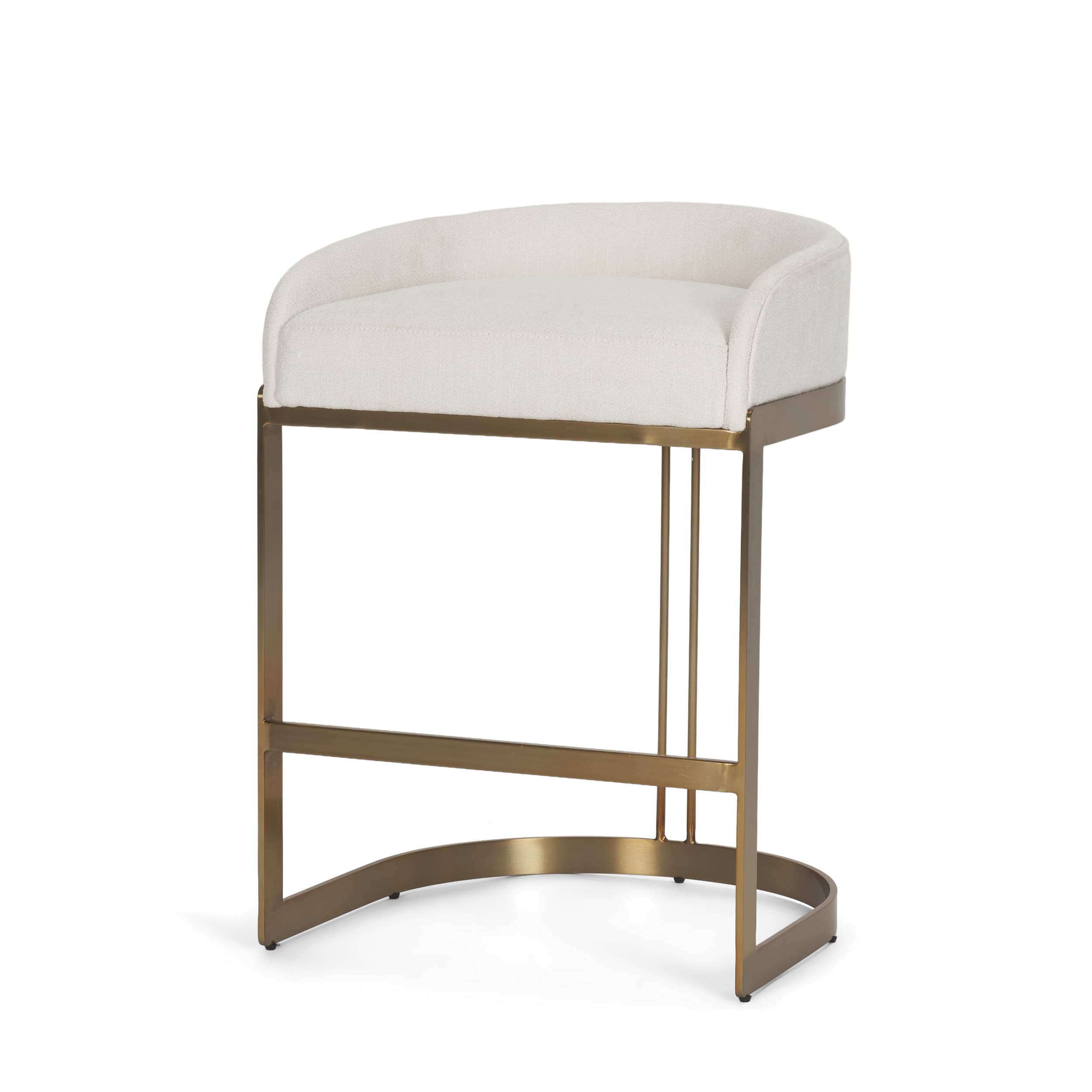 Hollyfield Low Back 28.7in Seat Bar Stool | II Cream Fabric w/ Counter — product photograph