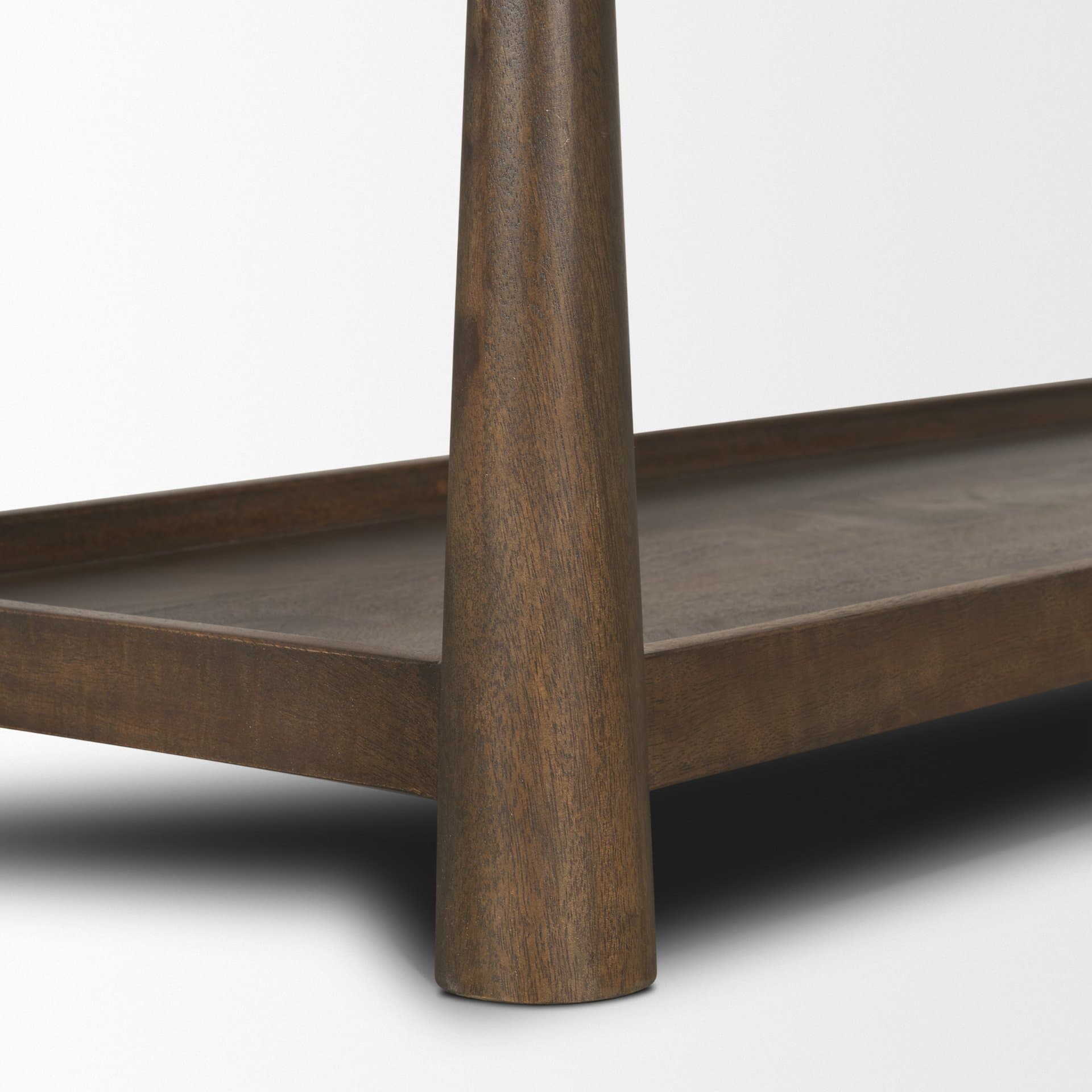 Bondi Dark Brown Wood w/ Paper Rope Shelf Console Table — product photograph