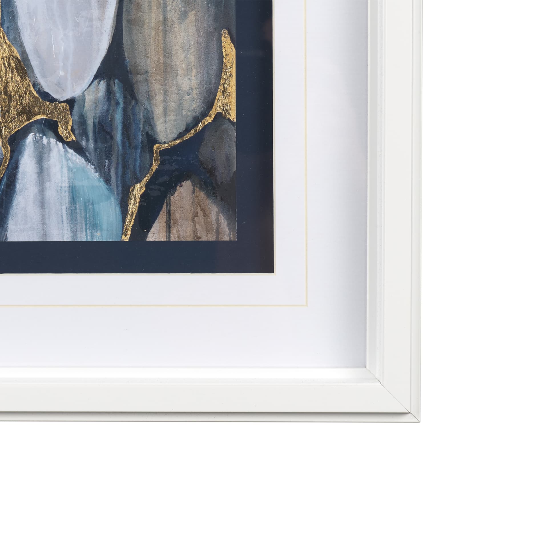 River Rocks by Liz Jardine a Hand Embellished Textured Framed Art Print Matted under Glass — product photograph