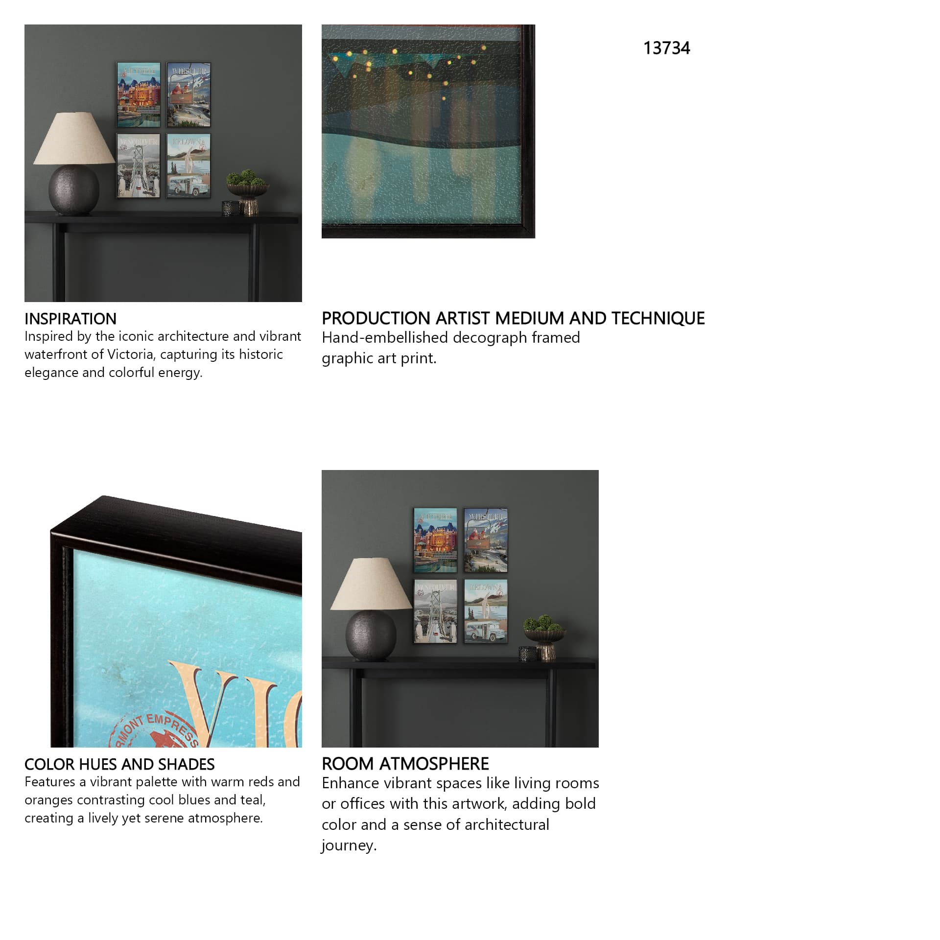 Victoria Go Canada (SM) by Mercana Studio a Hand Embellished Decograph Framed Art Print — in a styled room