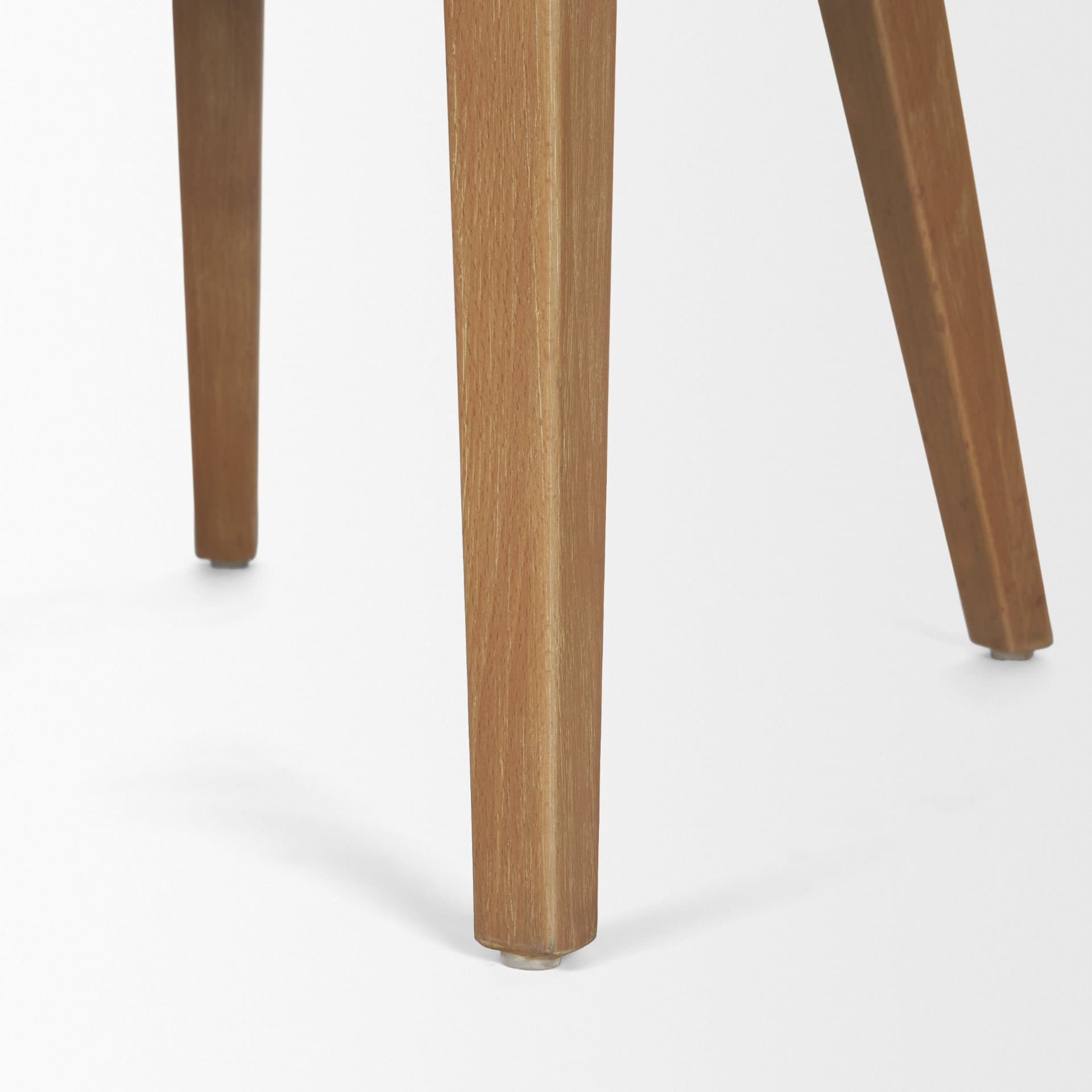 Niles Wingback Dining Side Chair | Cream Fabric w/ Med Brown Wooden — product photograph