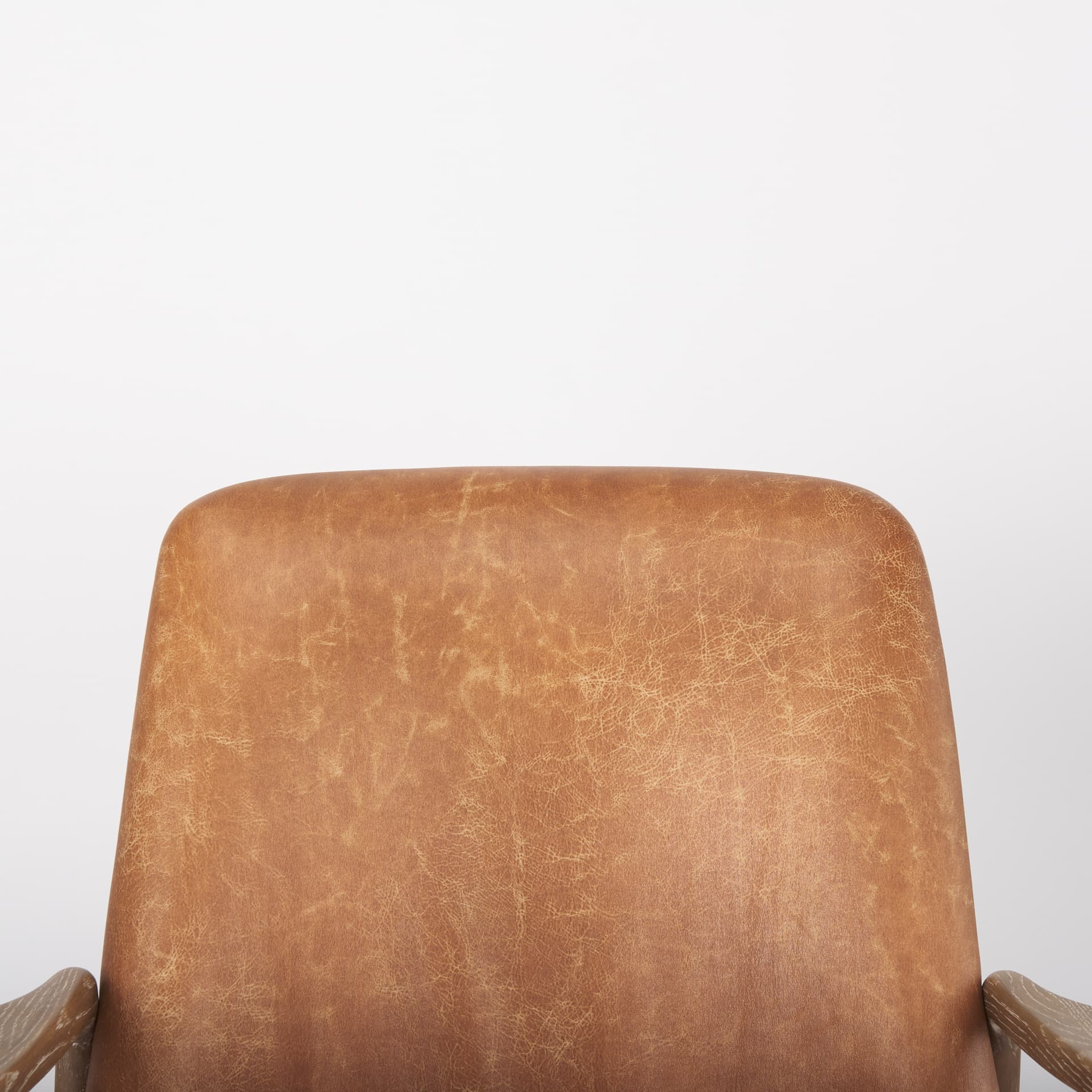 Westan Cognac Faux Leather W/Medium Brown Wood Accent Chair — product photograph