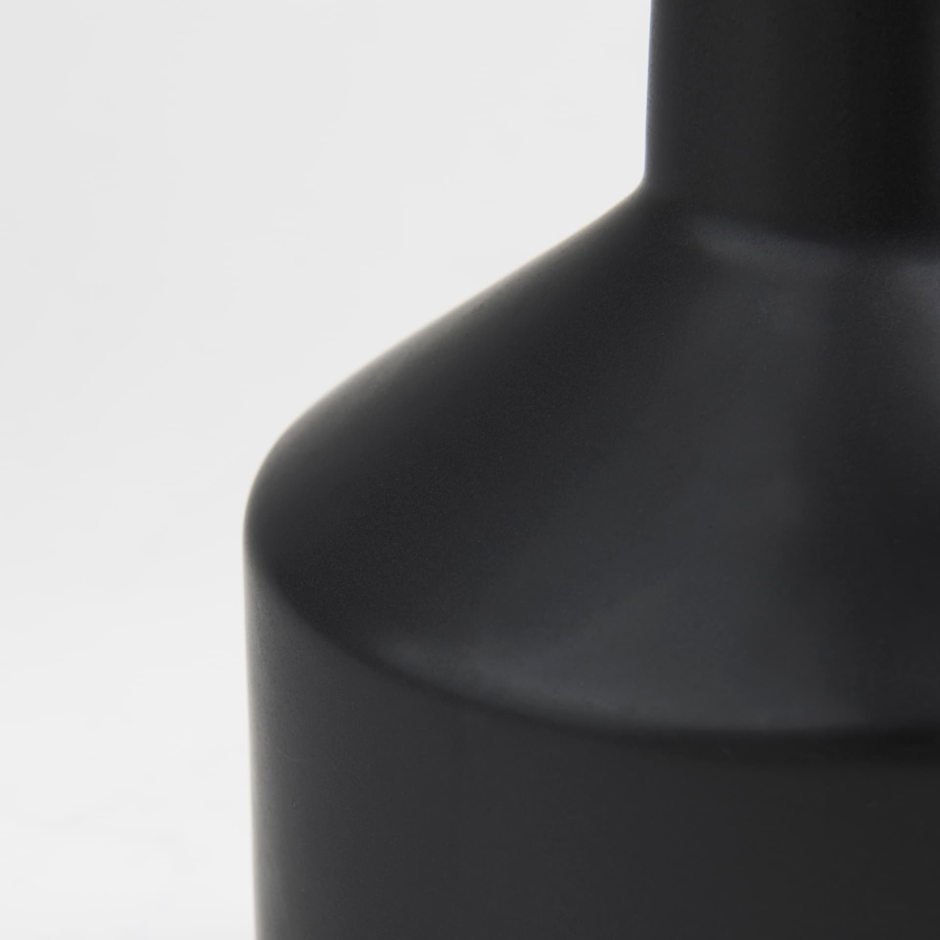 Burton 14.2H Medium Matte Black Ceramic Jug Vase — product photograph