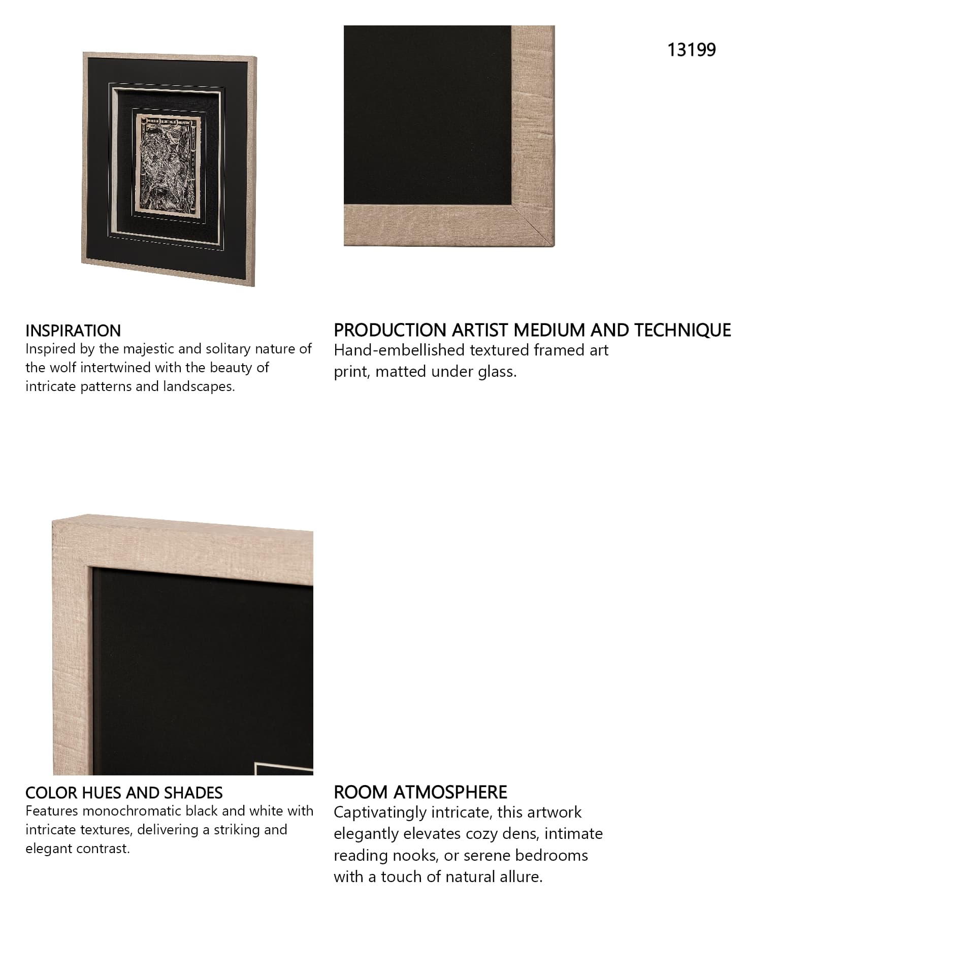 Linocut IV by Mercana Studio a Hand Embellished Textured Framed Art Print Matted under Glass — in a styled room