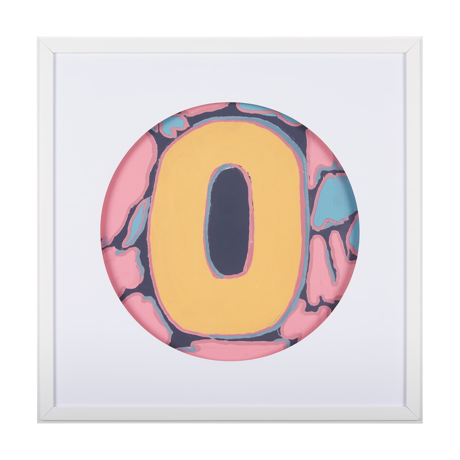 Numbers X by Mercana Studio a Hand Embellished Textured Framed Art Print Matted under Glass — product photograph