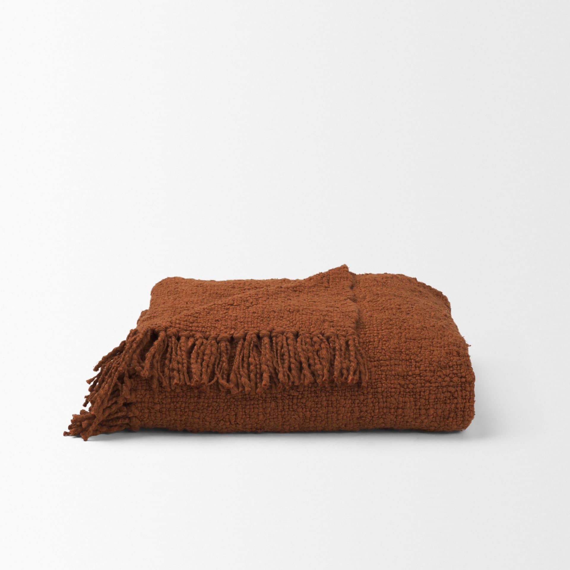 Kambal Copper Rust Woven Cotton Throw Blanket — product photograph