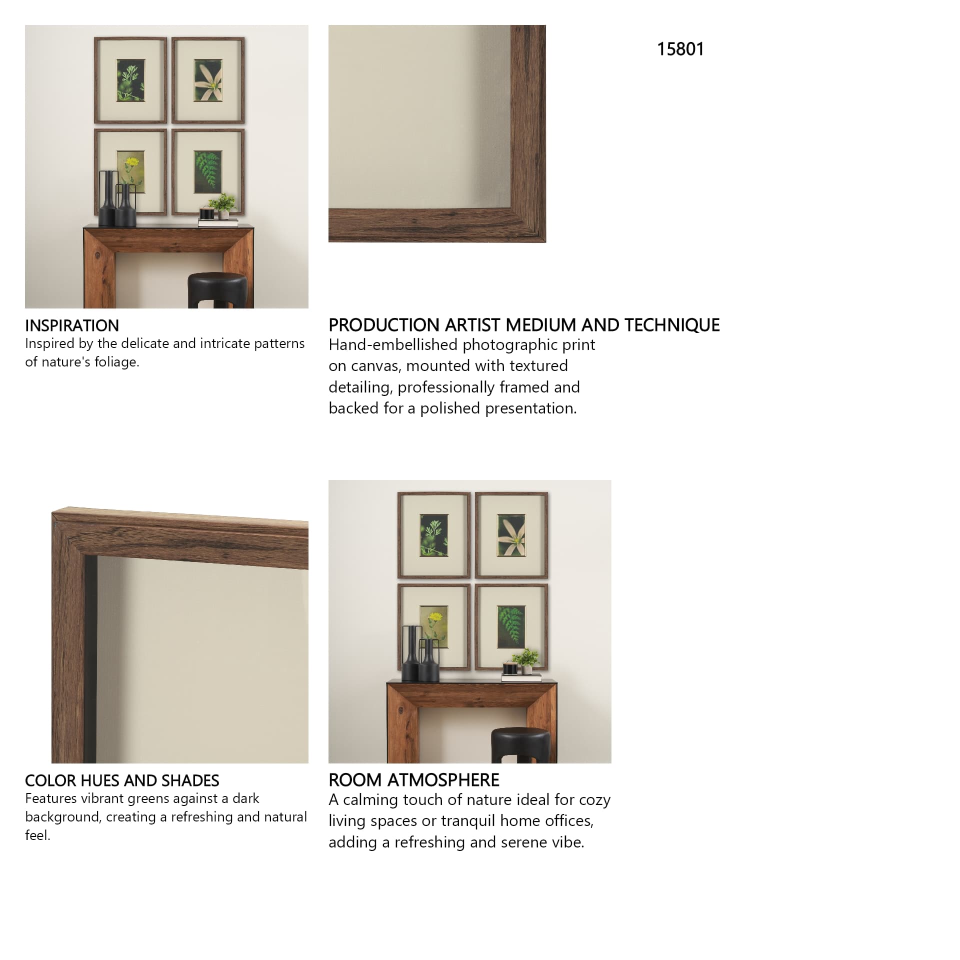Green Growth by Michael Banks a Hand Embellished Framed Photo Art Print Matted under Glass — in a styled room