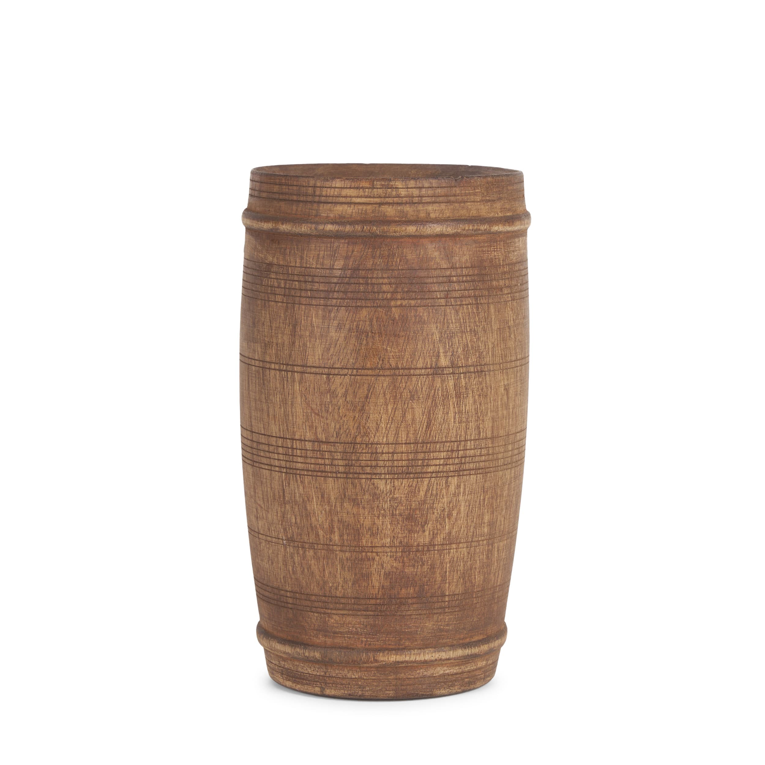 Porta Small Medium Brown Reclaimed Wooden Pot — product photograph