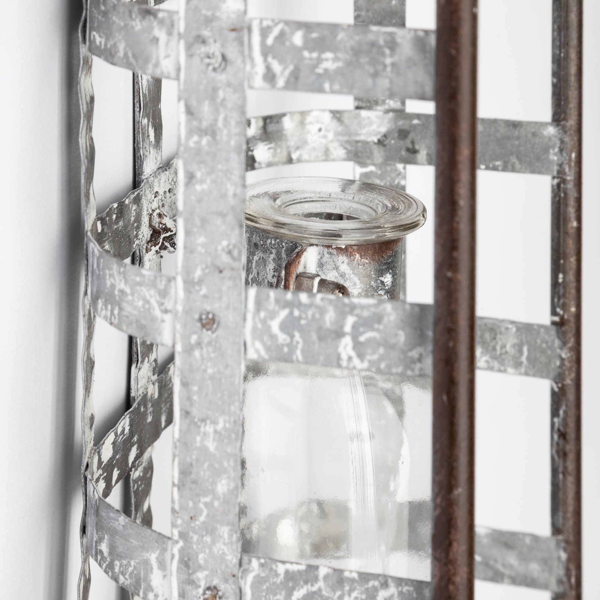 Margaret Wall Mounted Basket w Glass Bottle for Botanicals or Floral — product photograph