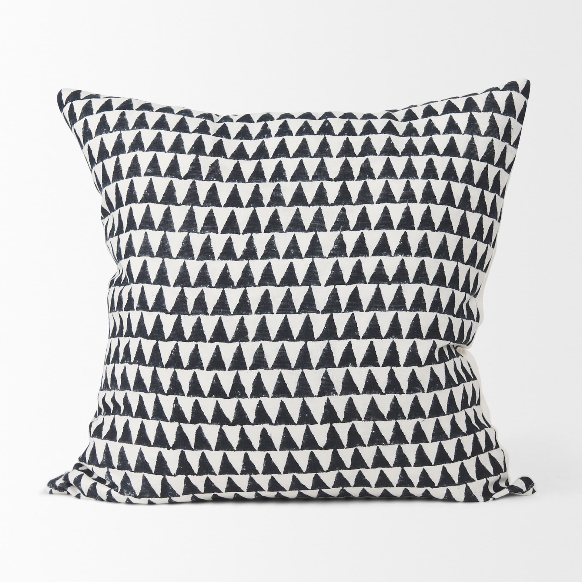 Jolie 22x22 Cream w/ Black Print Linen Square Pillow Cover w/Filler — product photograph