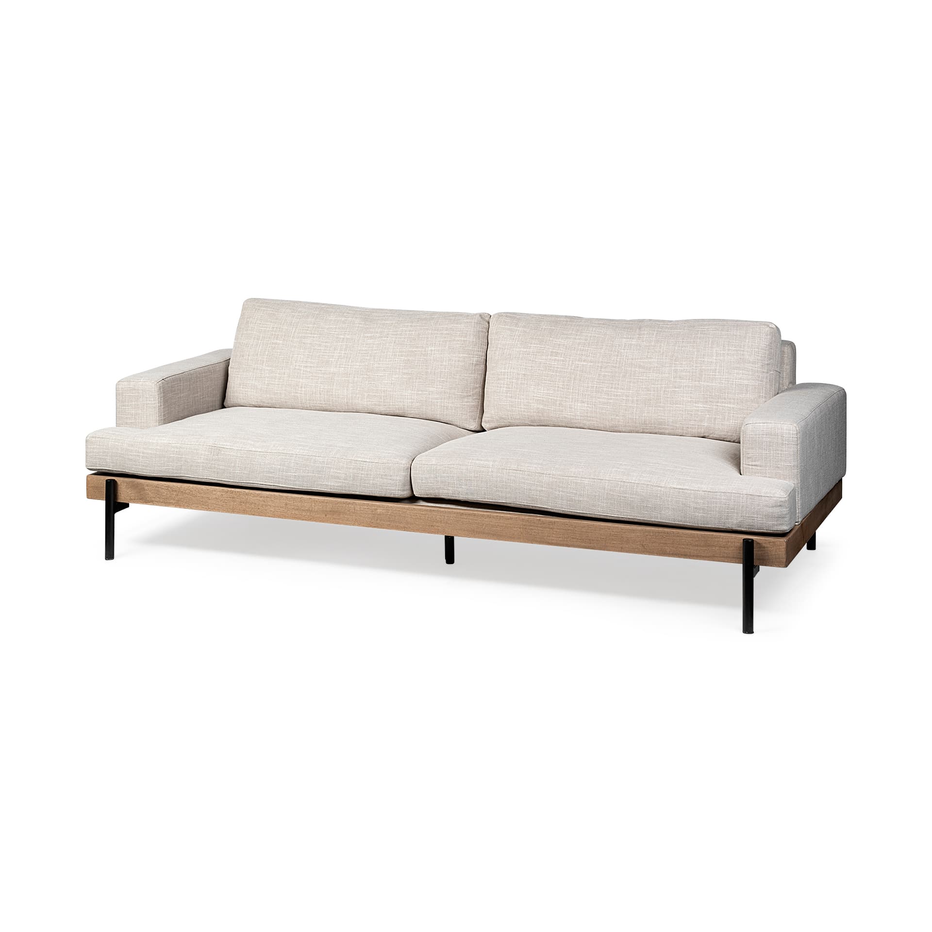 Colburne II 95" Beige Upholstered Three Seater Sofa — product photograph