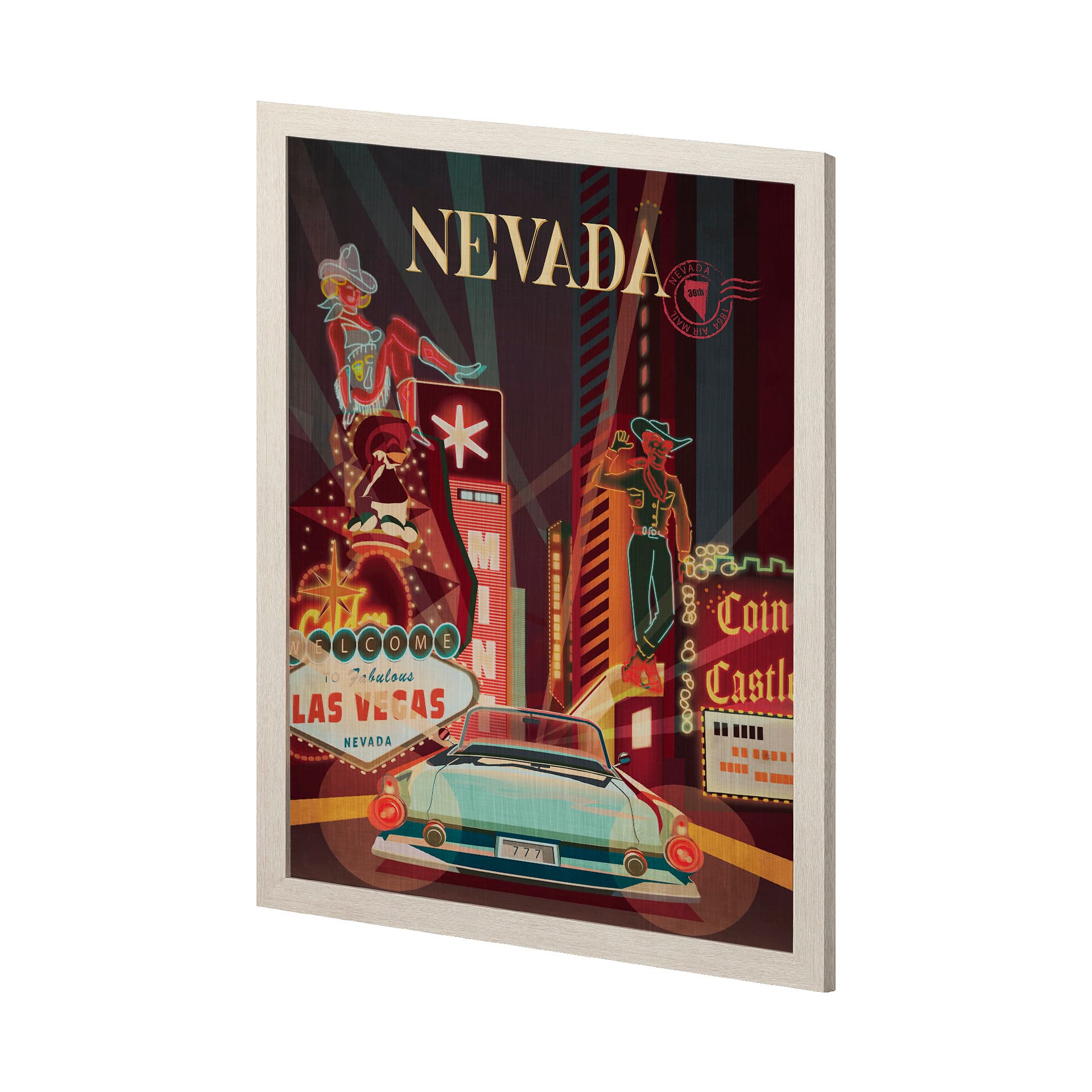 Nevada Go USA (L) by Mercana Studio a Hand Embelished Decograph Framed Art Print — product photograph