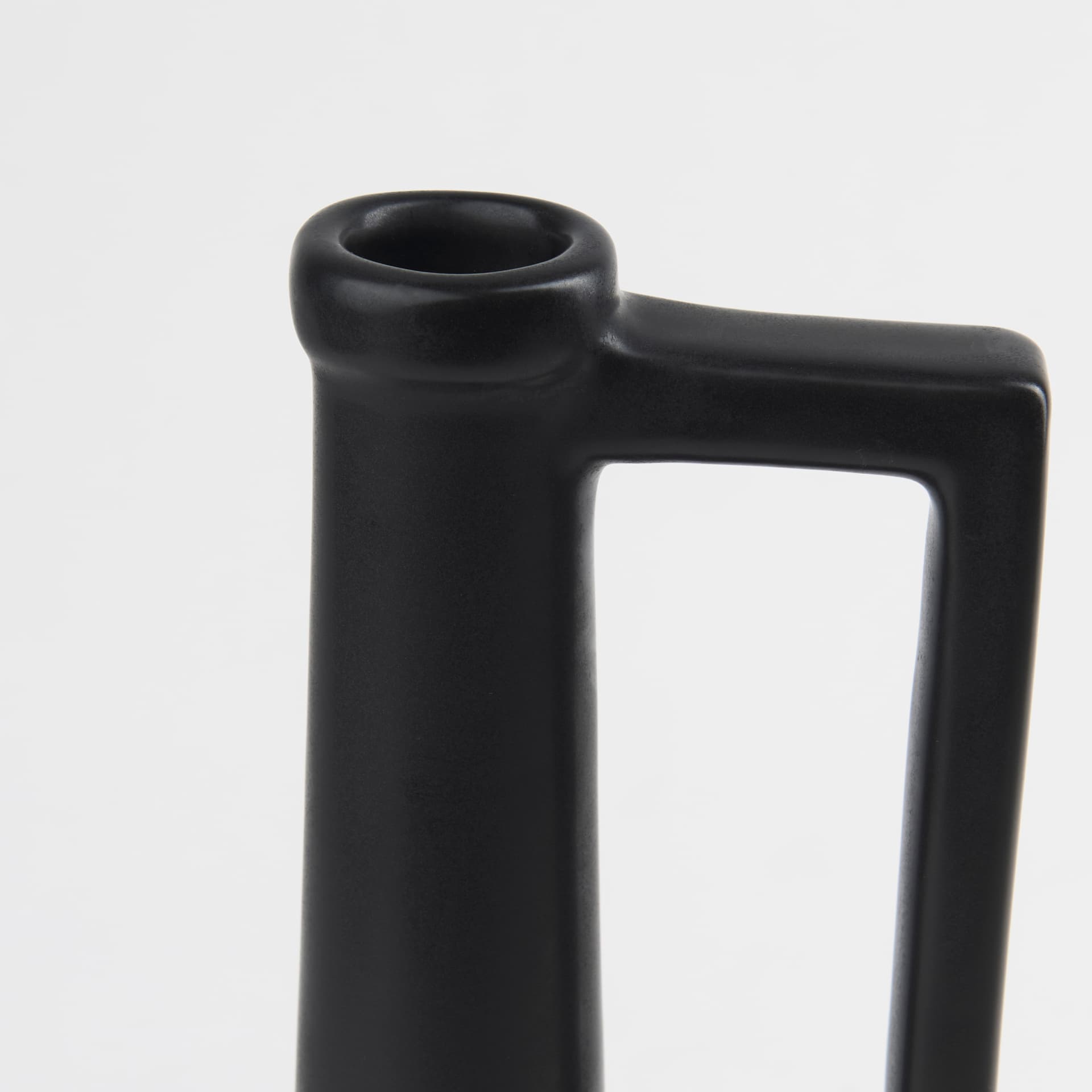 Burton 14.2H Medium Matte Black Ceramic Jug Vase — product photograph