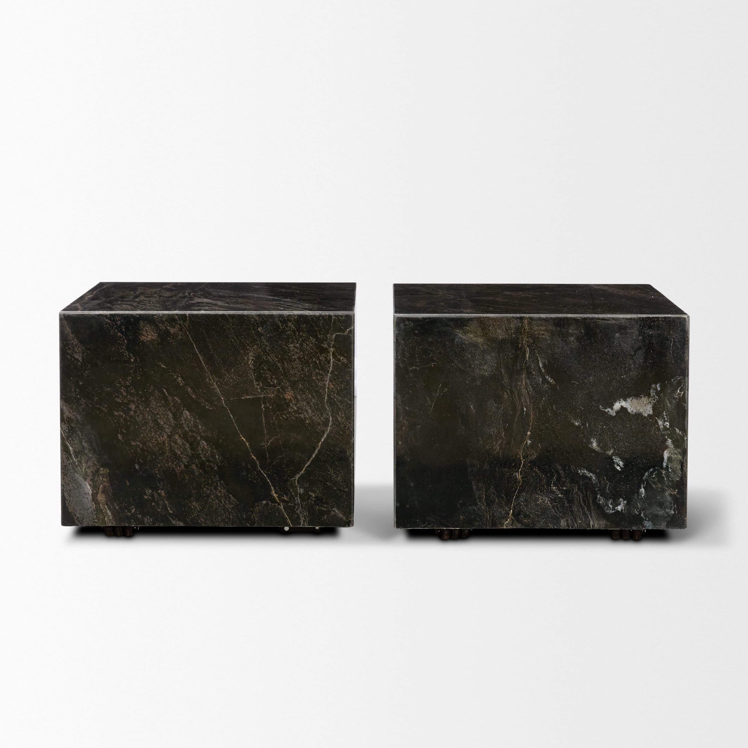 Quadra 20" Solid Black Marble Square Coffee Table — product photograph