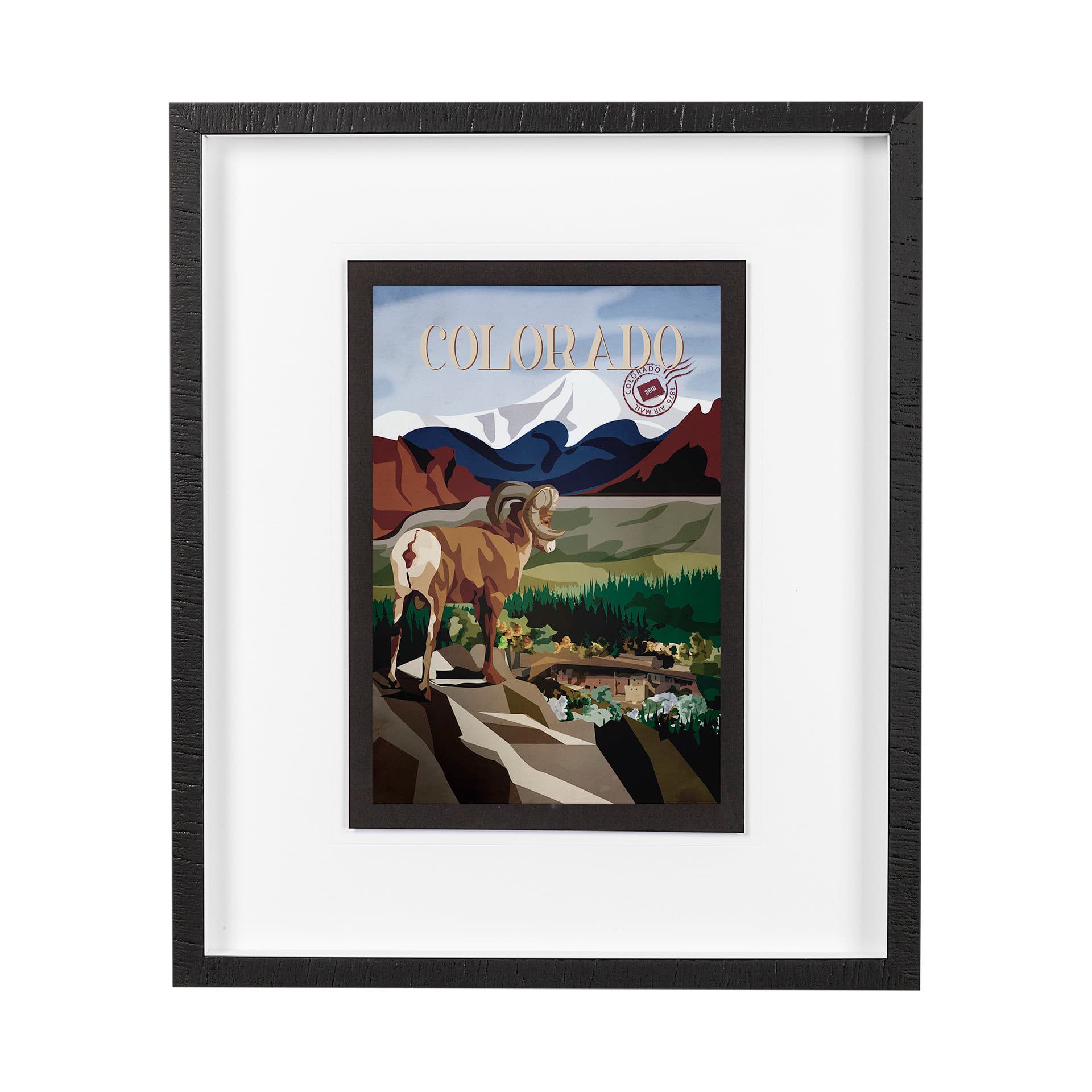 Colorado Go USA (M) by Mercana Studio a Framed Art Print Matted under Glass — product photograph