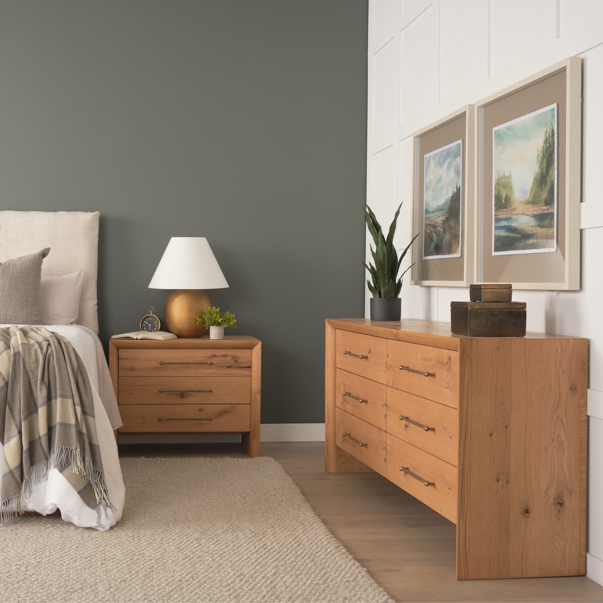 Belford 6-Drawer Light Brown Oak Wood Dresser — product photograph