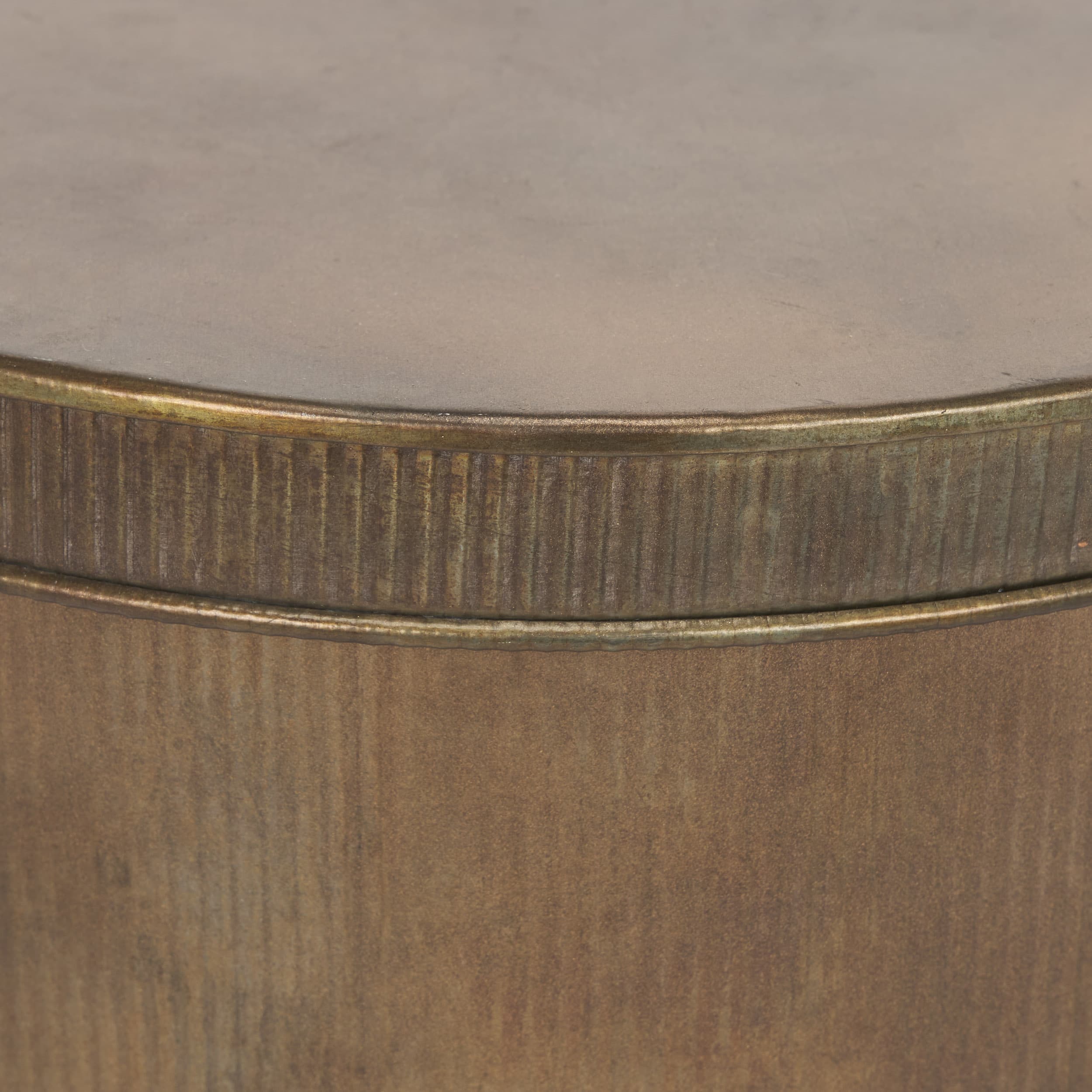 Josephine Round Antique Gold Metal Box (Set of 2) — product photograph