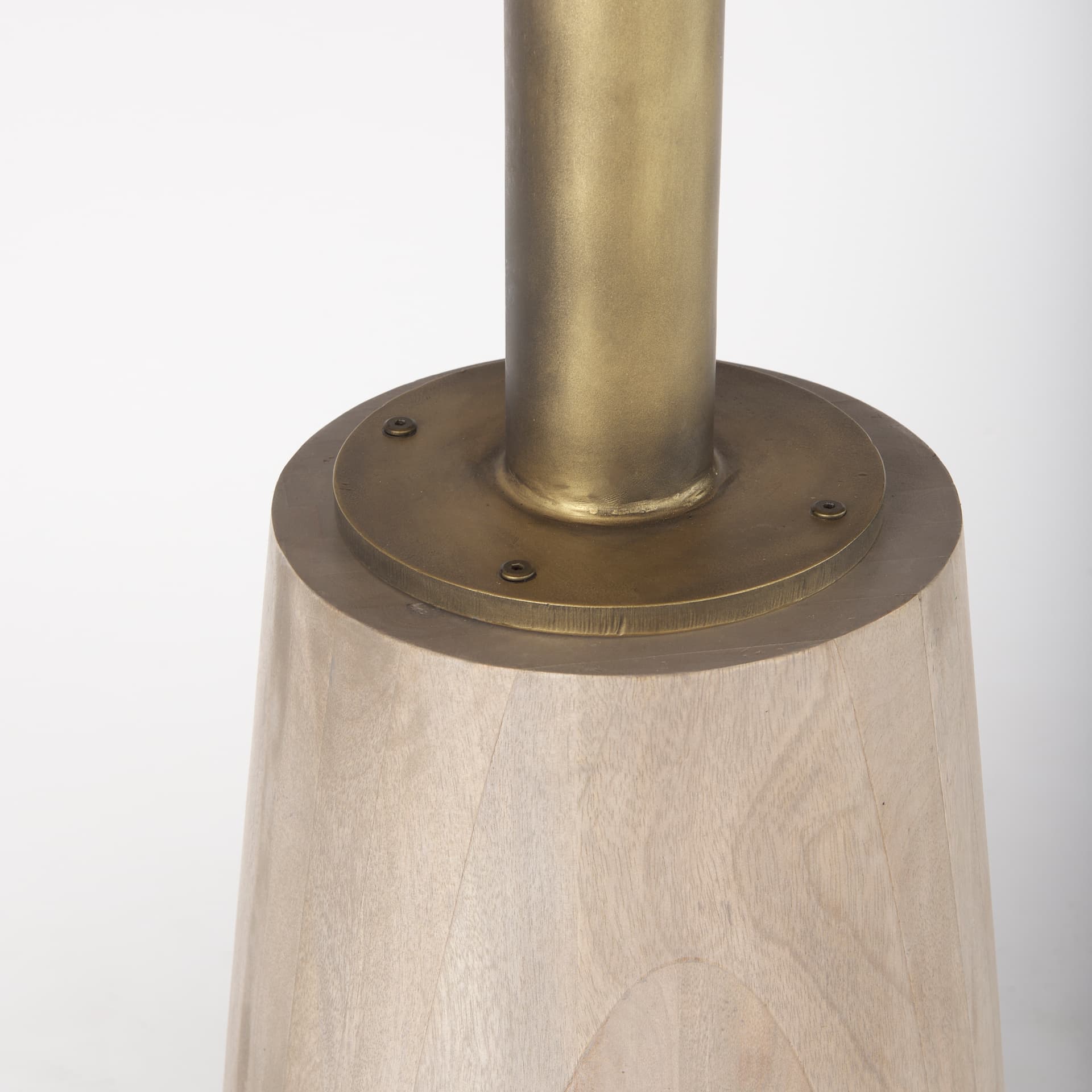 Maxwell 32" Round Pedestal Dining Table | Modern | Light Wood & Gold Metal/Light Wood | Seats 2 — product photograph