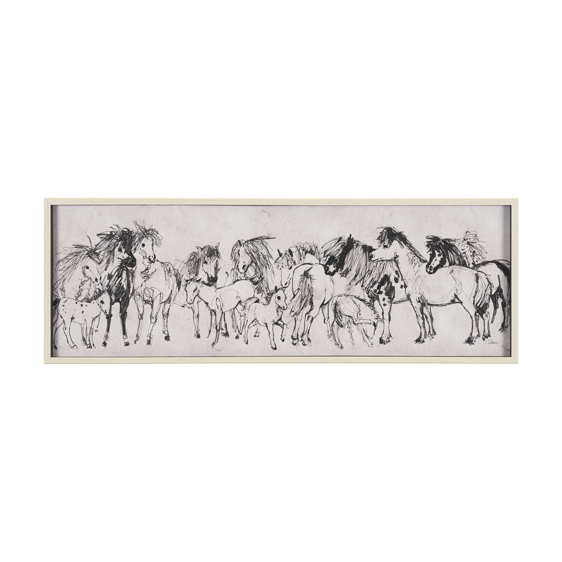 Pony Sketches II by Mercana Studio Hand-Embellished Framed Artwork Matted under Glass — product photograph