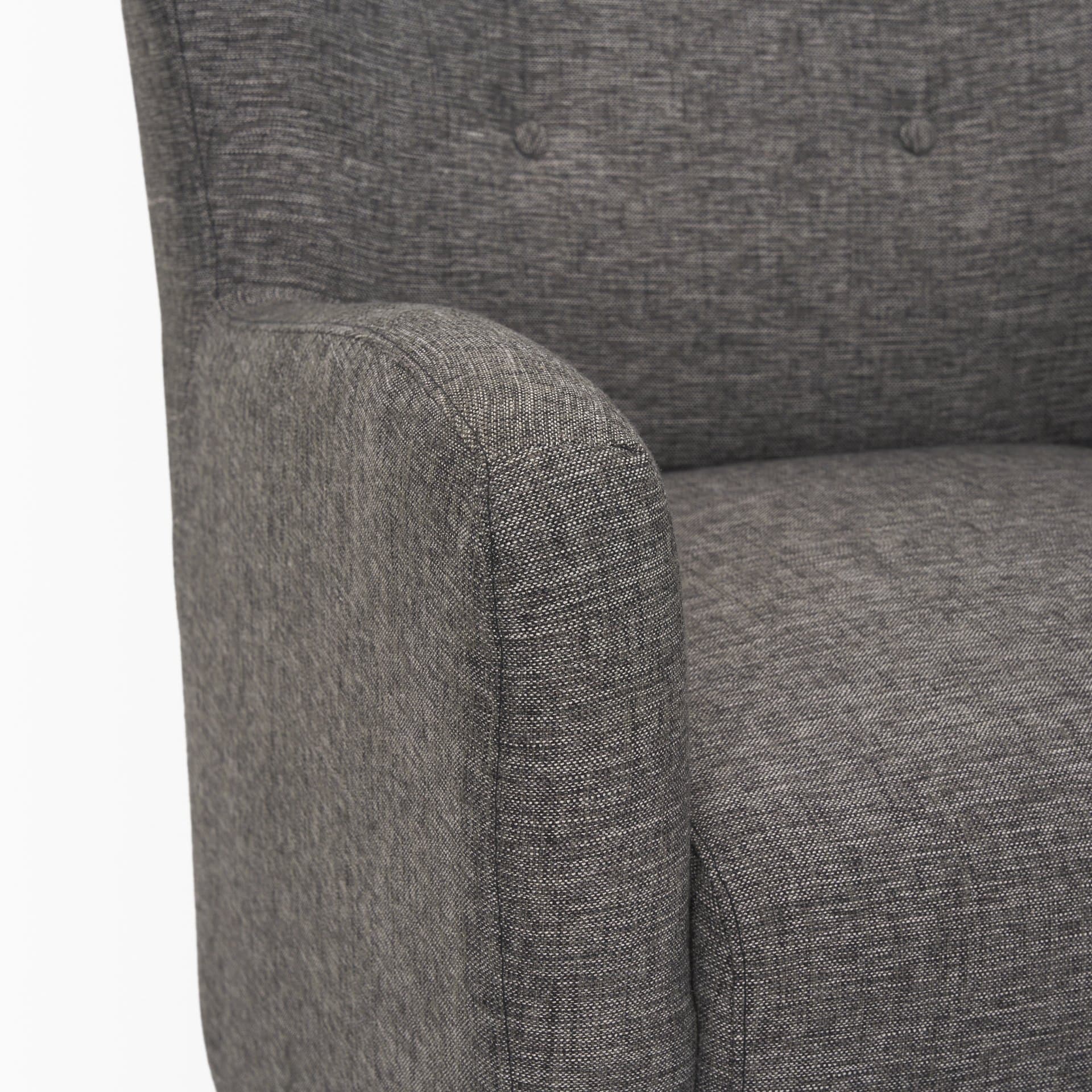 Dunstan Accent Chair Upholstered Gray Twill Fabric and Medium Brown Wood Feet — product photograph