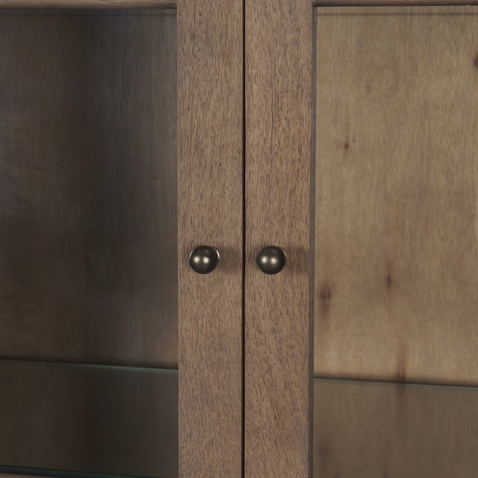 Cromwell Spiral Turned Display Cabinet | Mid-Brown Wood — product photograph