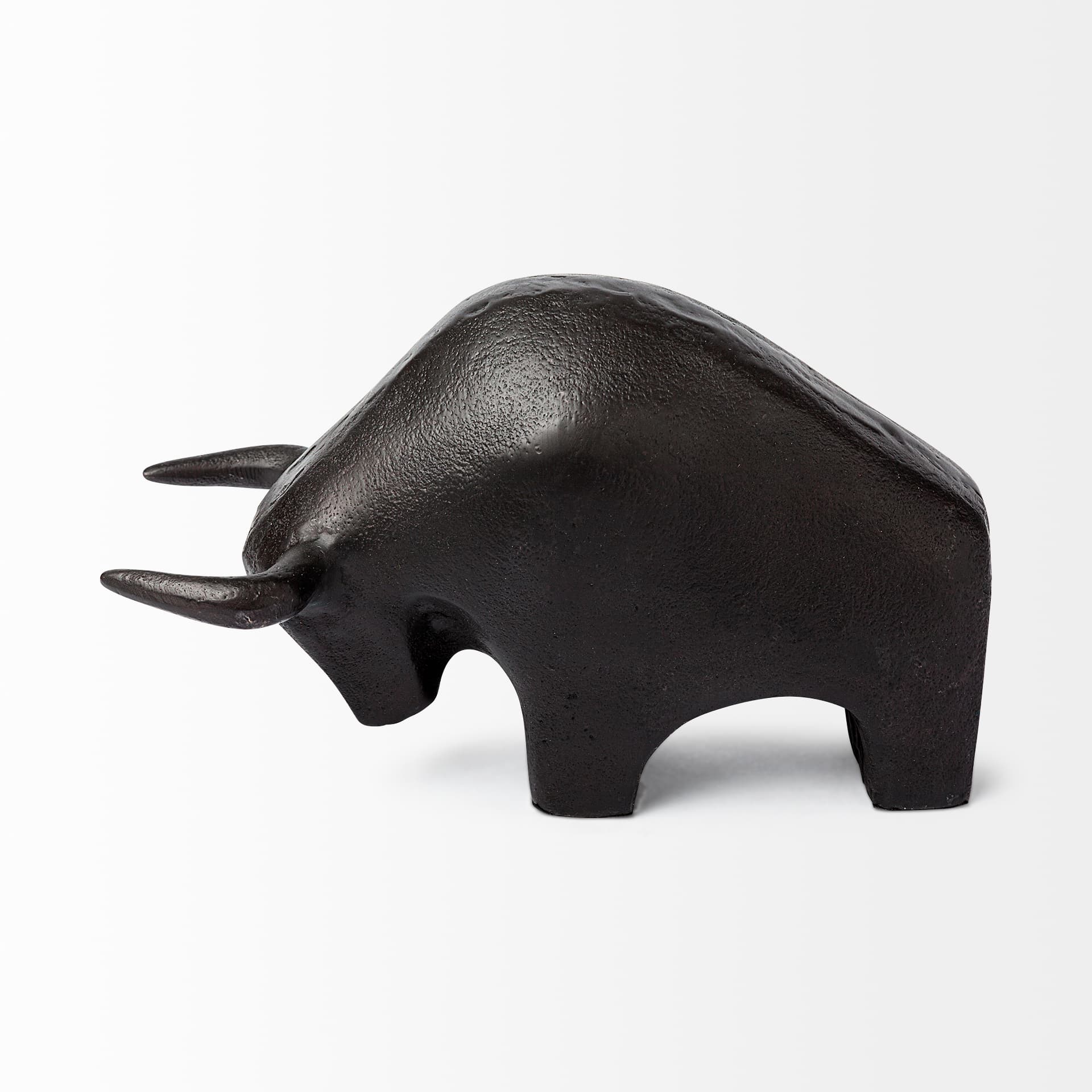 Tauro II 9L x 4W Black Cast Aluminum Raging Bull — product photograph