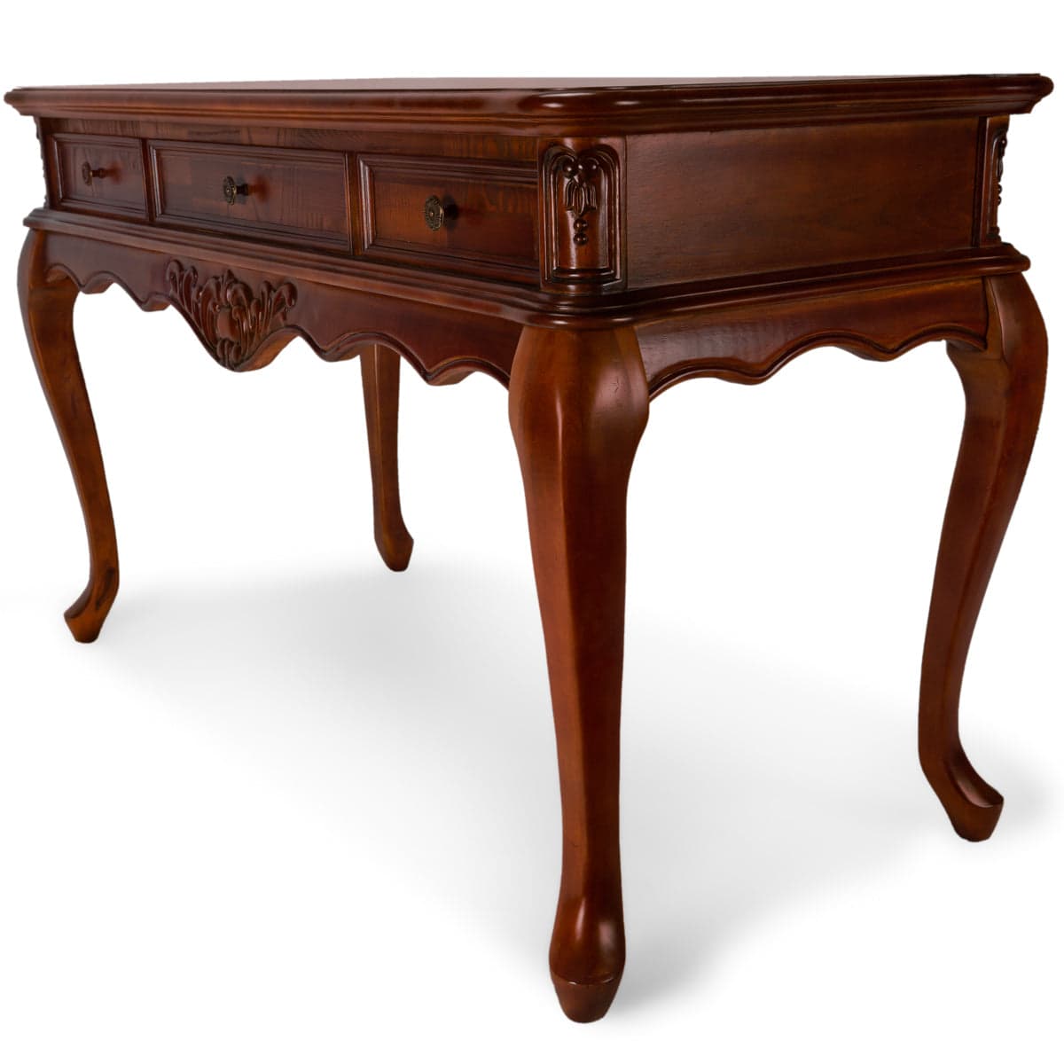 Executive Desk with 3 Drawers Cherry Finish — product photograph