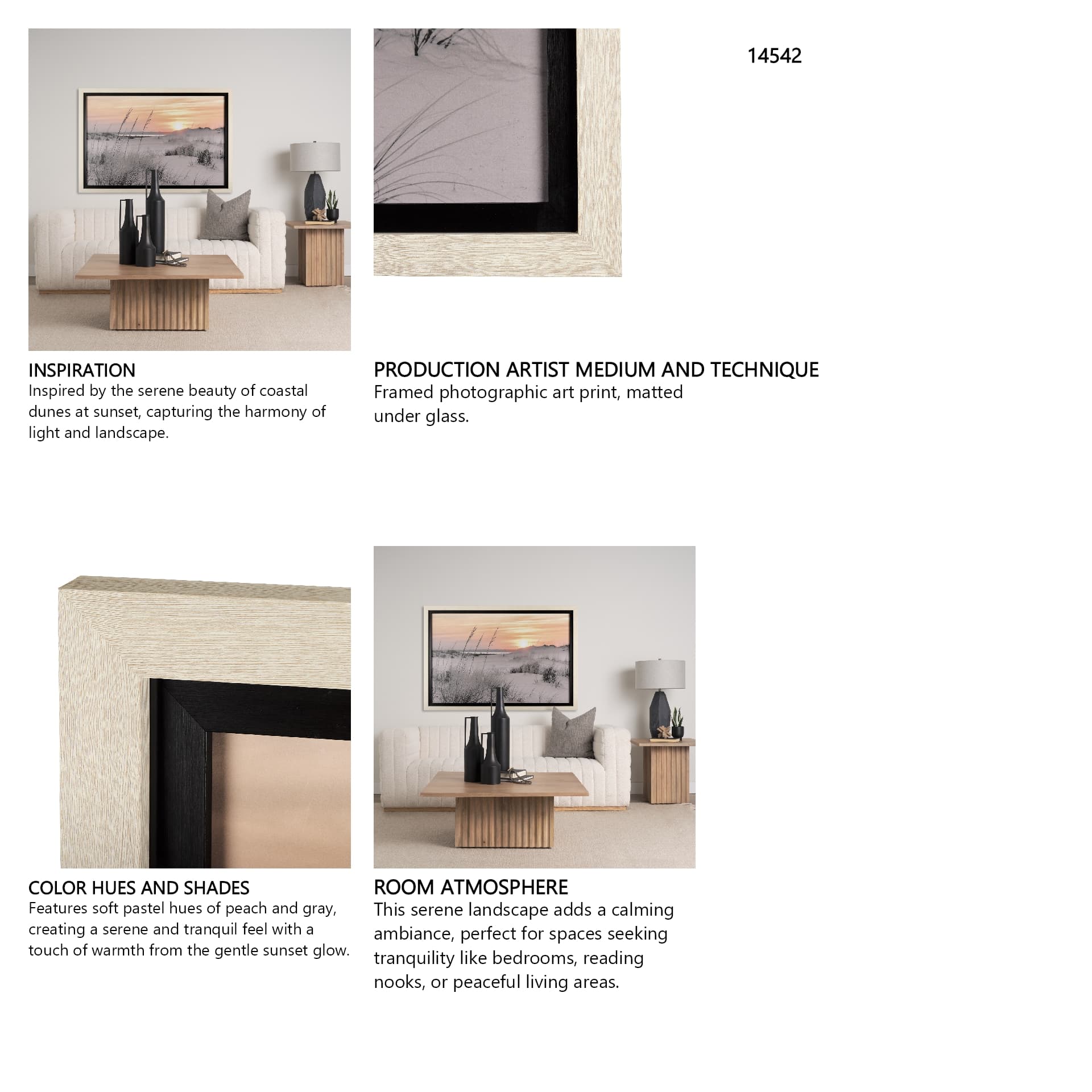 Seashore Sunset by Mercana Studio a Framed Photo Art Print Matted under Glass — in a styled room