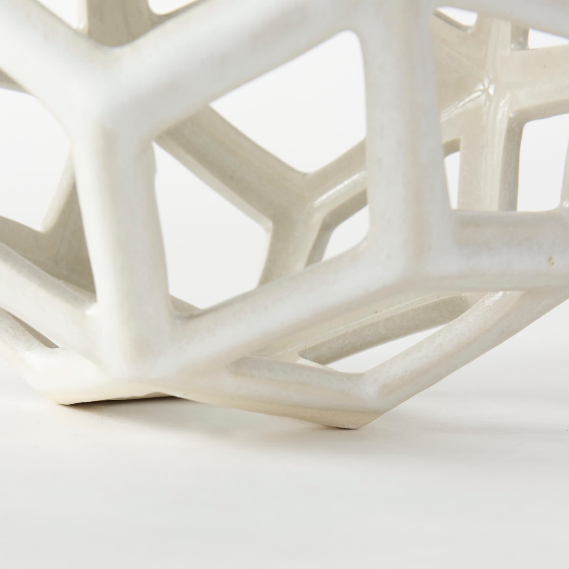 Geom 7.1L x 7.1W x 7.1H White Ceramic Geometric Object — product photograph