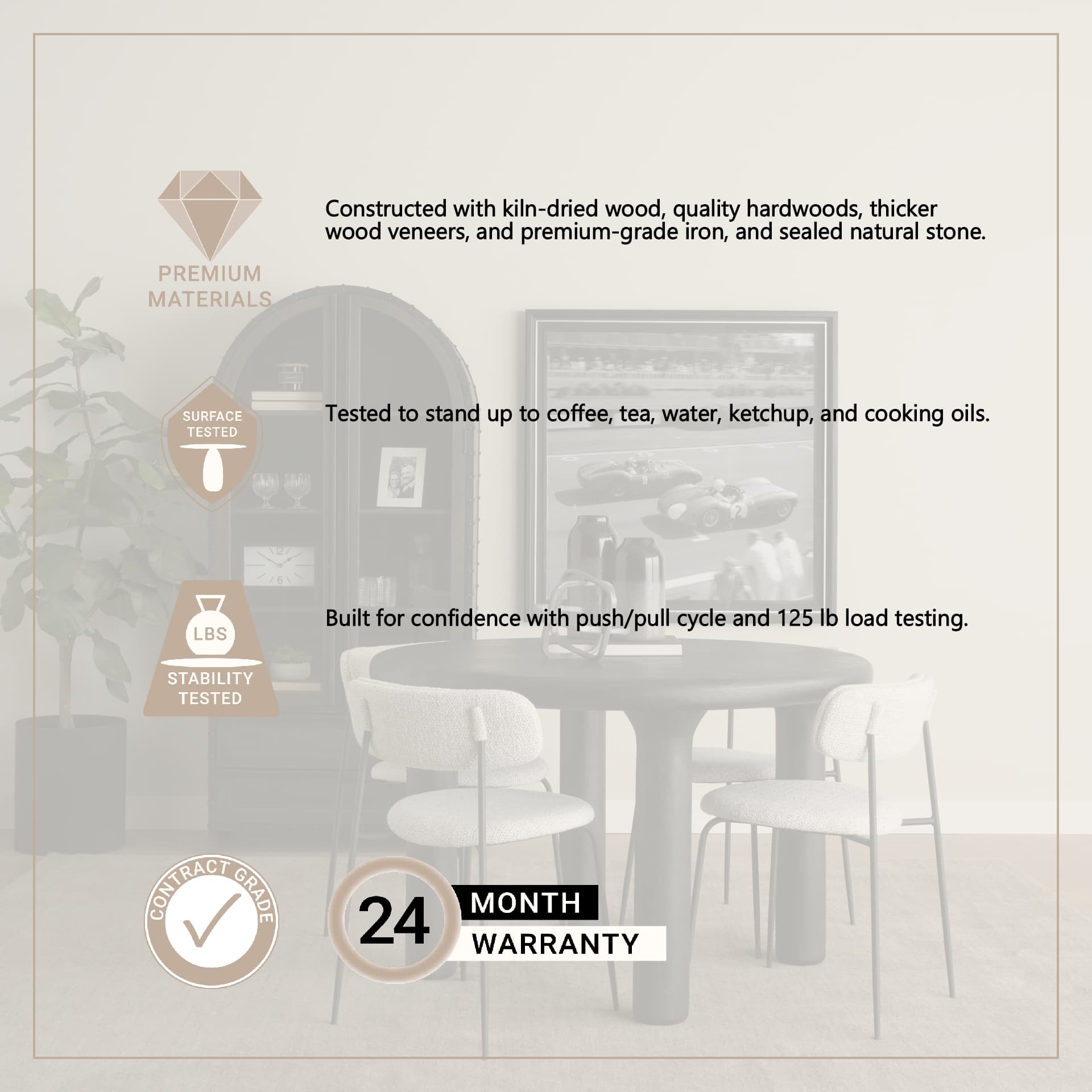 Soma 48" Round Dining Table | Modern | Black Wood | Seats 4 — product photograph