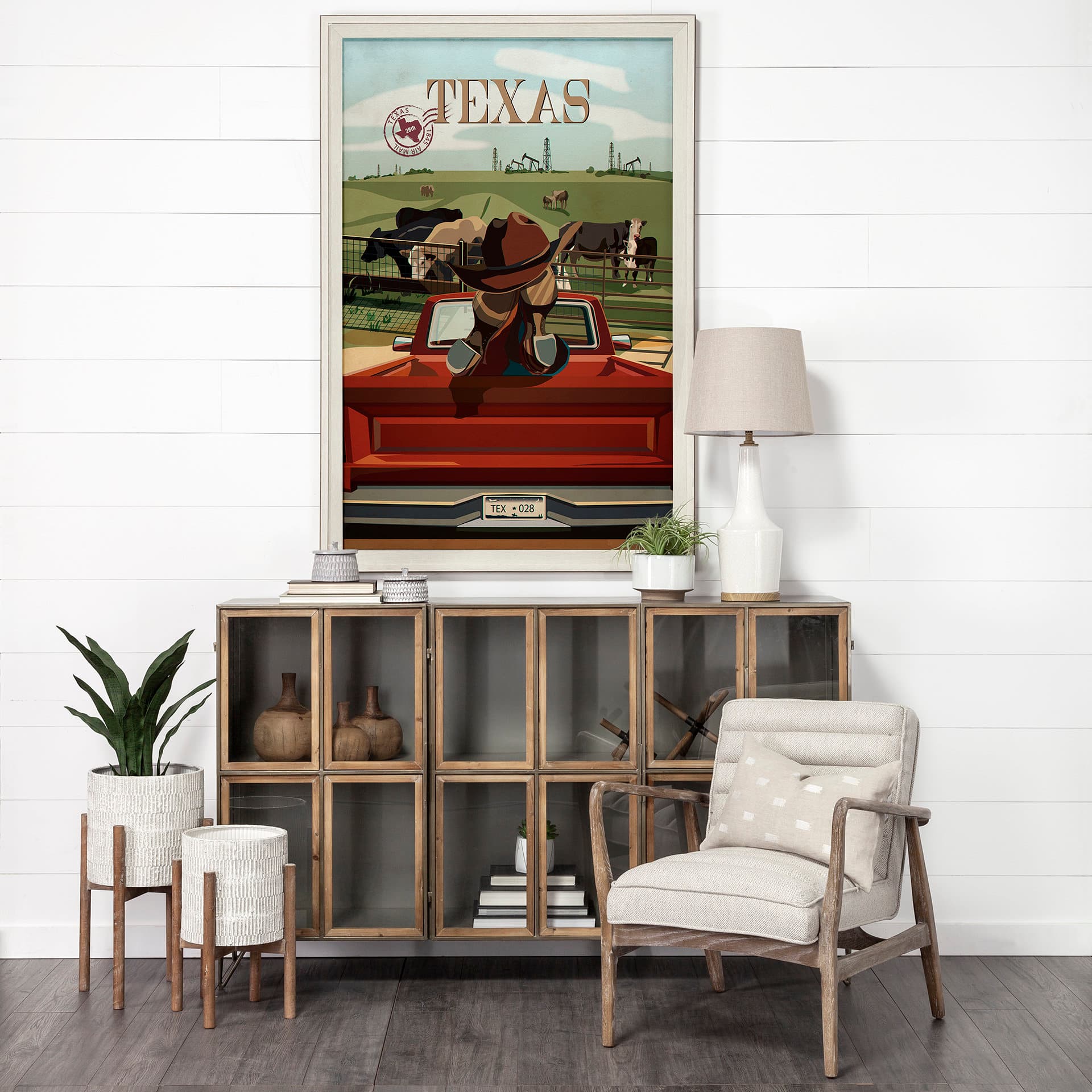 Texas Go USA (XL) by Mercana Studio a Hand Embellished Decograph Framed Art Print under Glass — product photograph