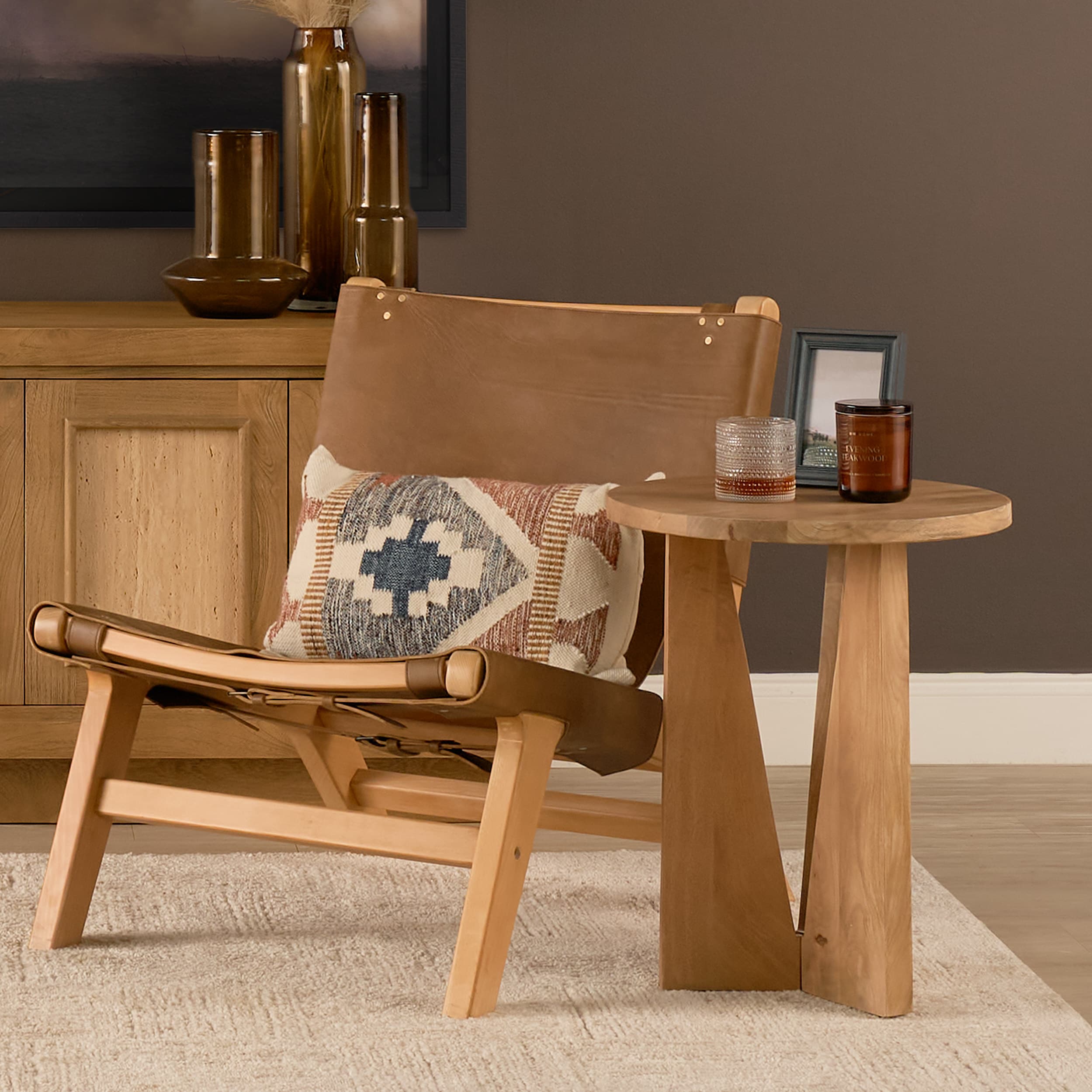 Mattius Light Wood Accent Table — product photograph