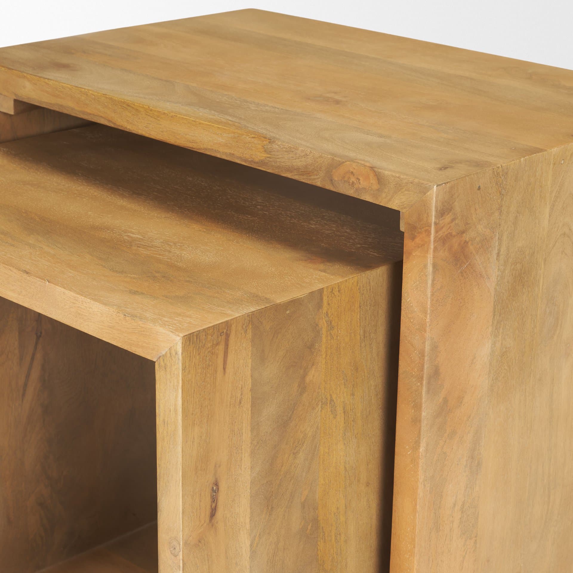 Alanna 22.0L x 15.0W x 22.0H Set of 2 Brown Wood Nesting Accent Tables — product photograph