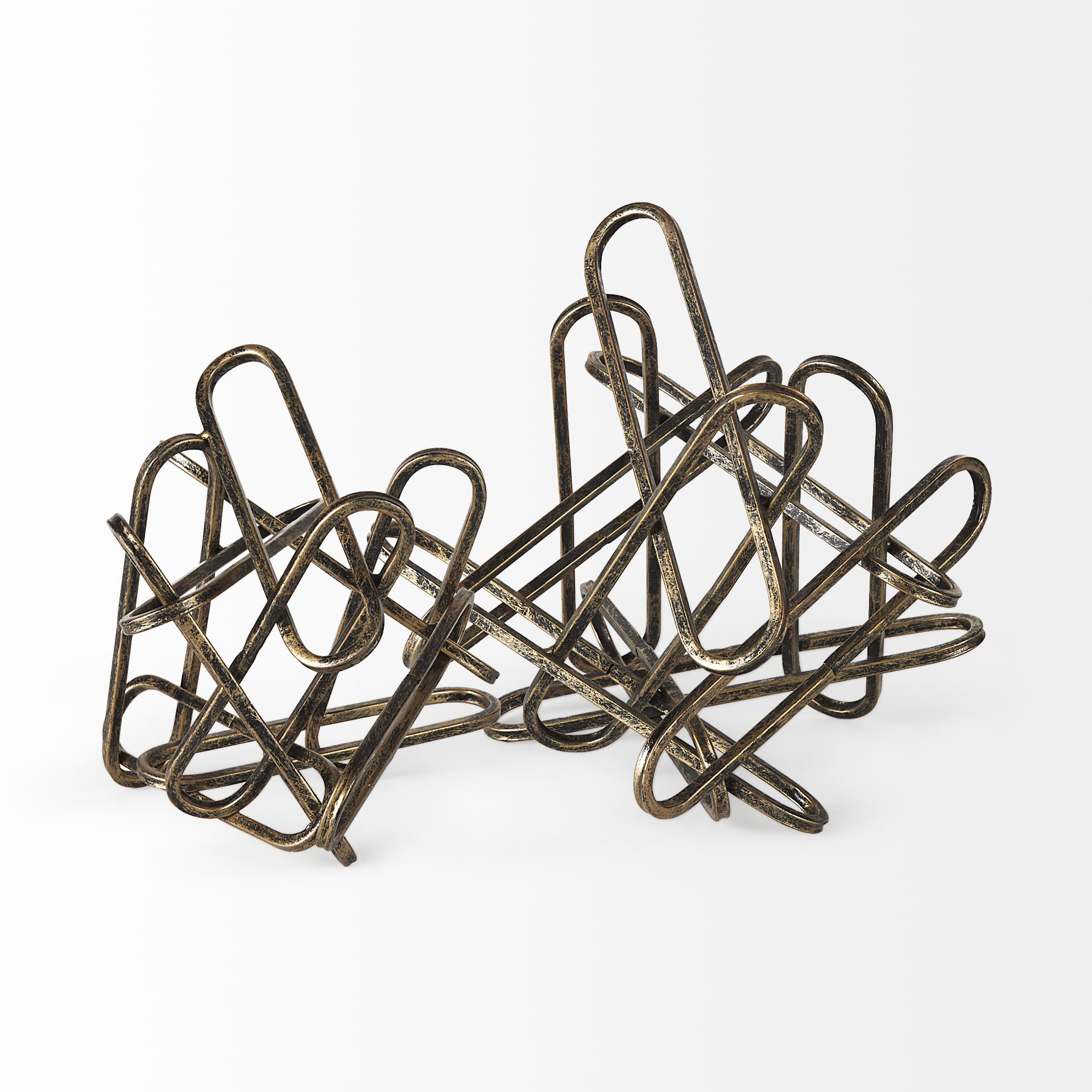 Henderson II 10L x 12W Gold Metal Paperclip Object — product photograph
