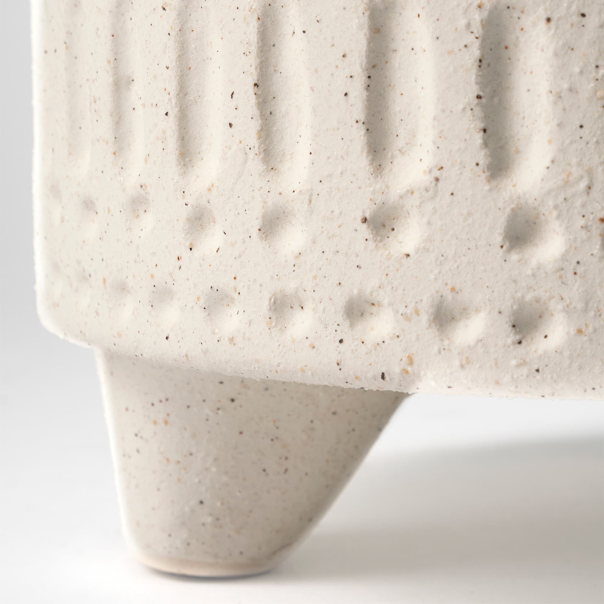 Jacob I Short White Ceramic Smiling Face Vase — product photograph