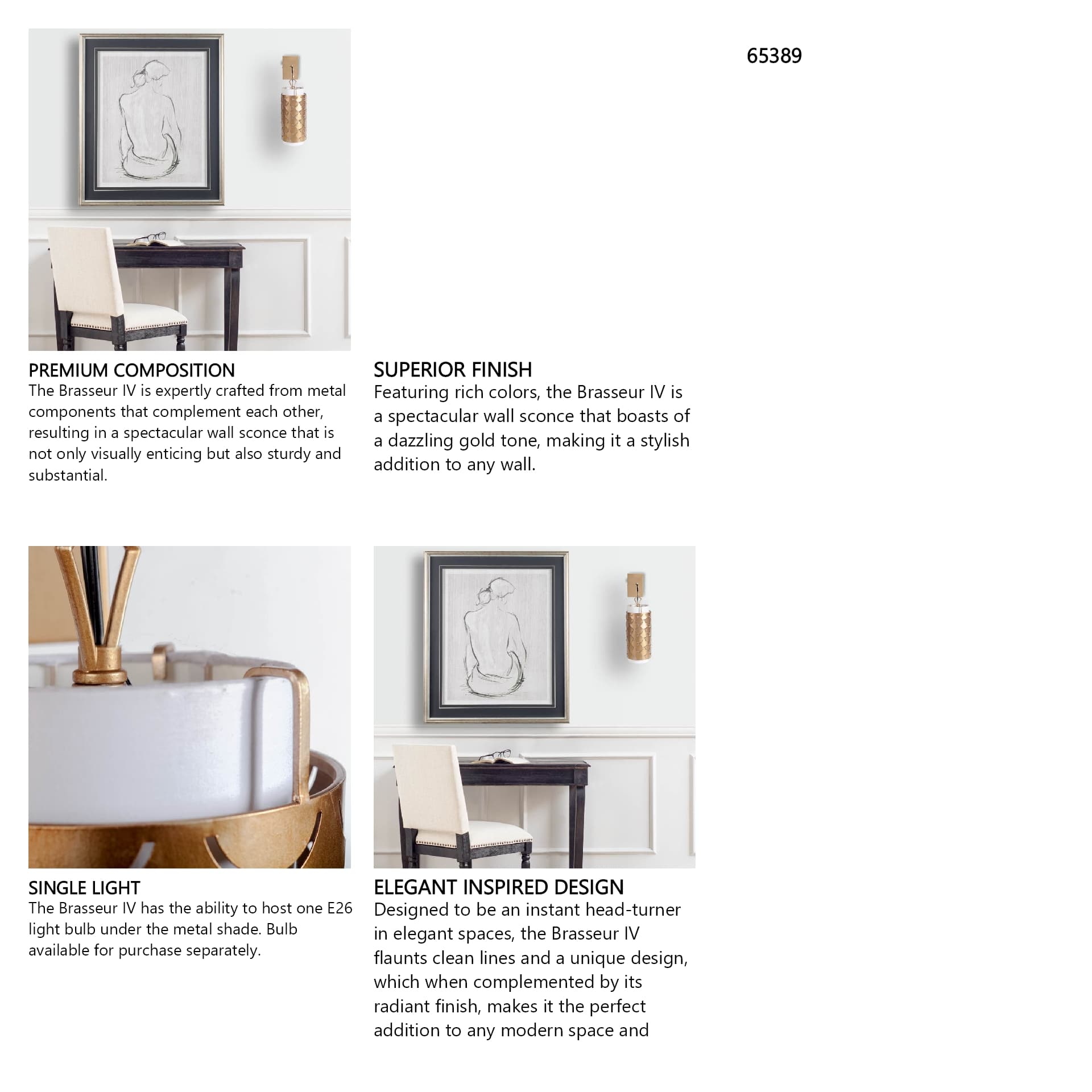 Brasseur IV 10.5x22 Gold Toned Metal Fish Scale Wall Sconce — in a styled room