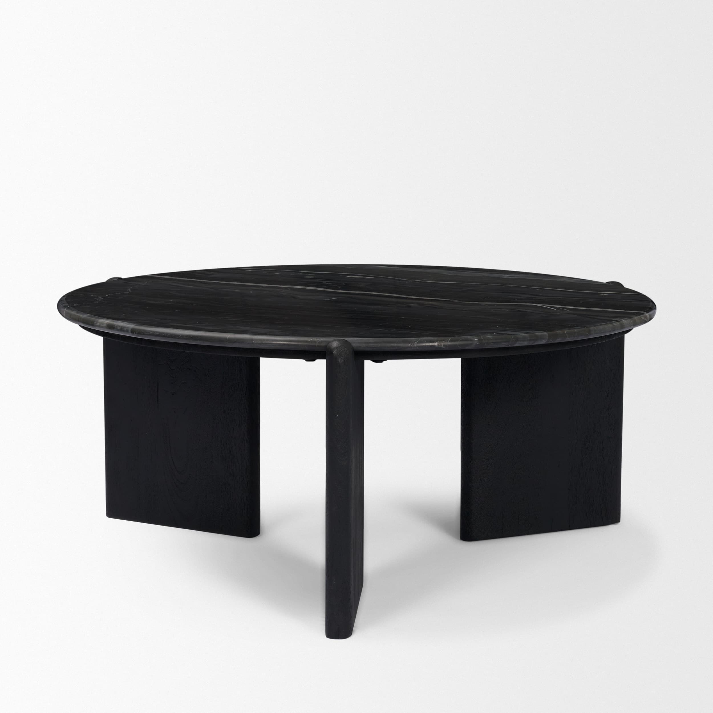 Rumer Black Wood w/ Black Marble Coffee Table — product photograph