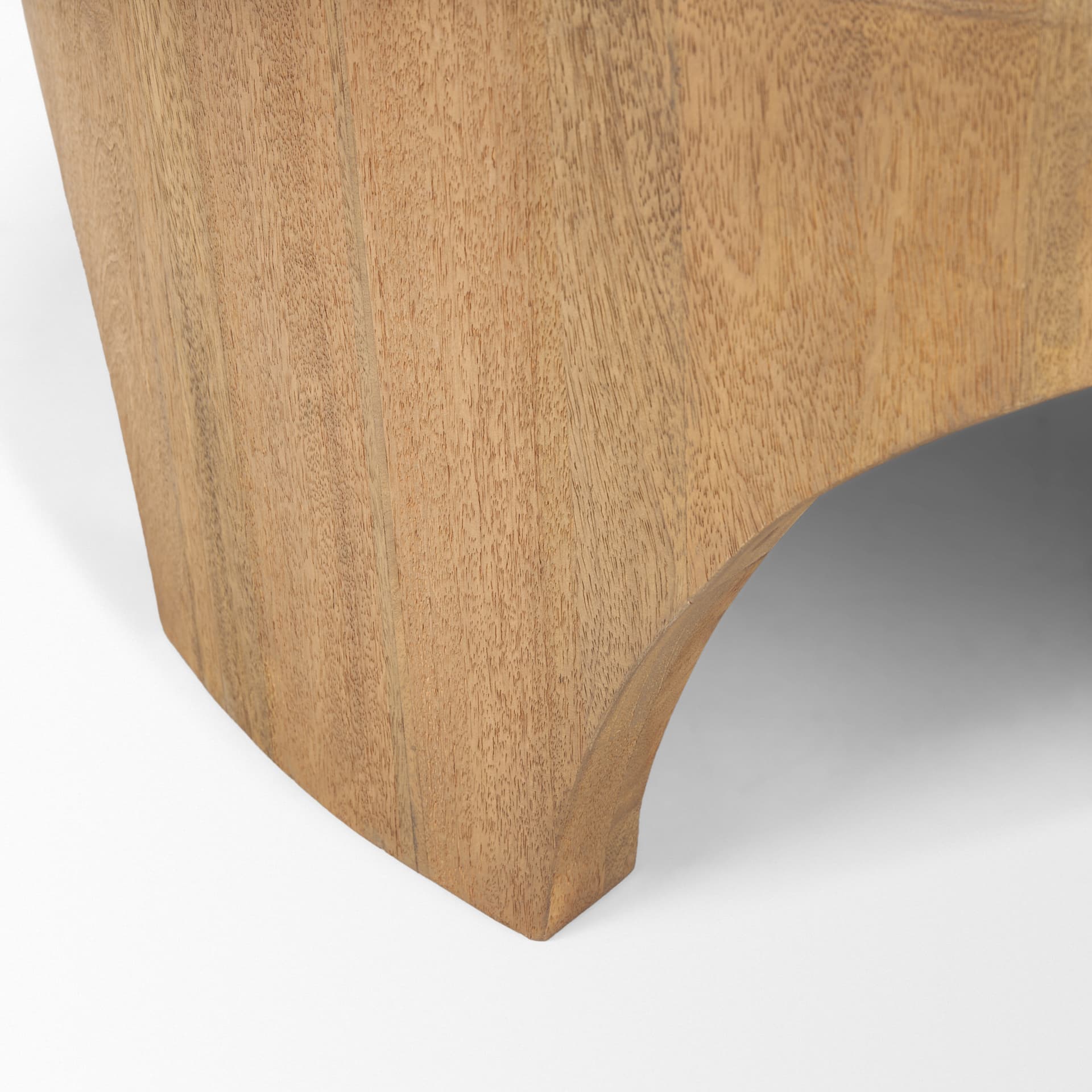 Shima Round Light Brown Wood W/Arched Legs Coffee Table — product photograph