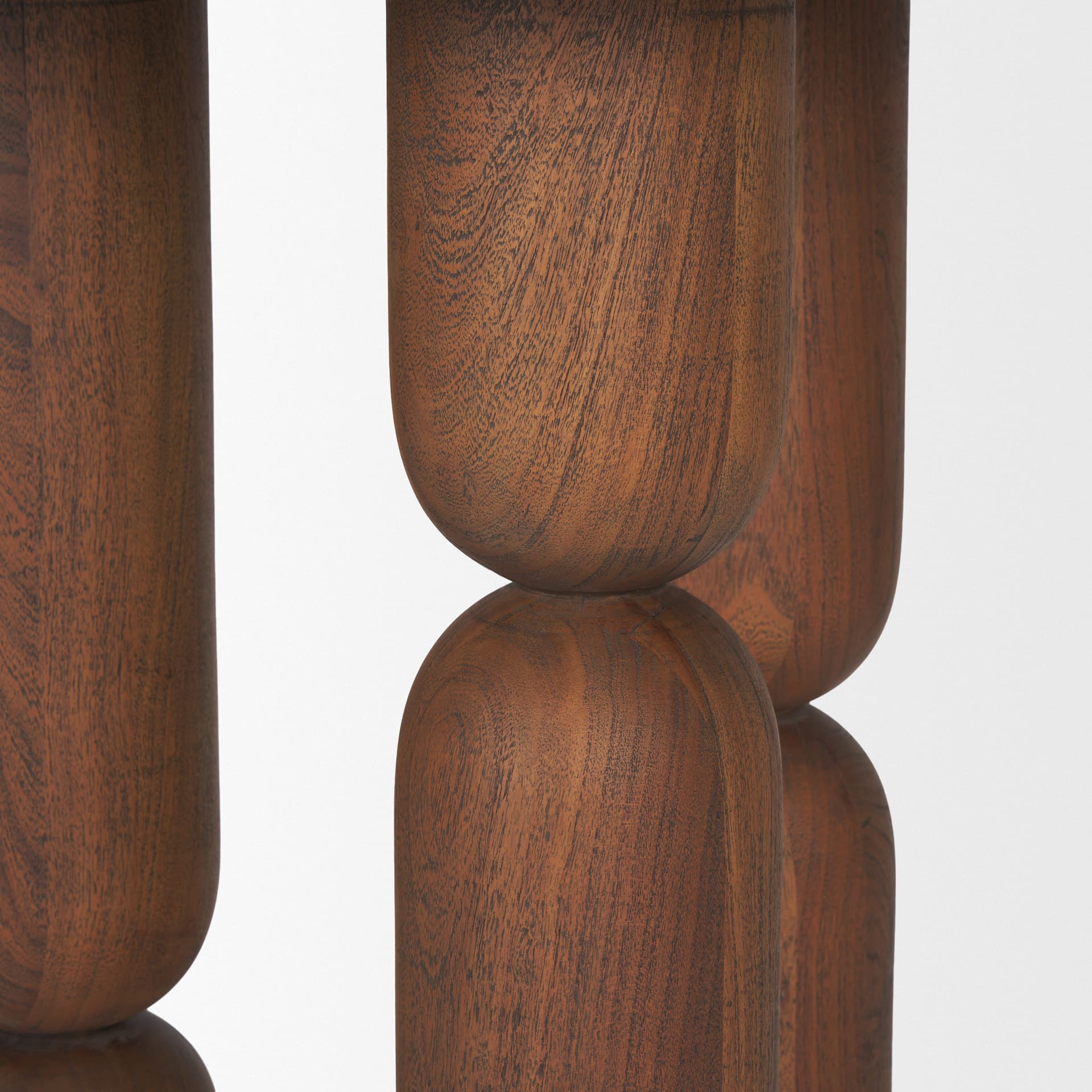 Sonel Pedestal Medium Dark Brown Acacia Wood Foyer Table — product photograph
