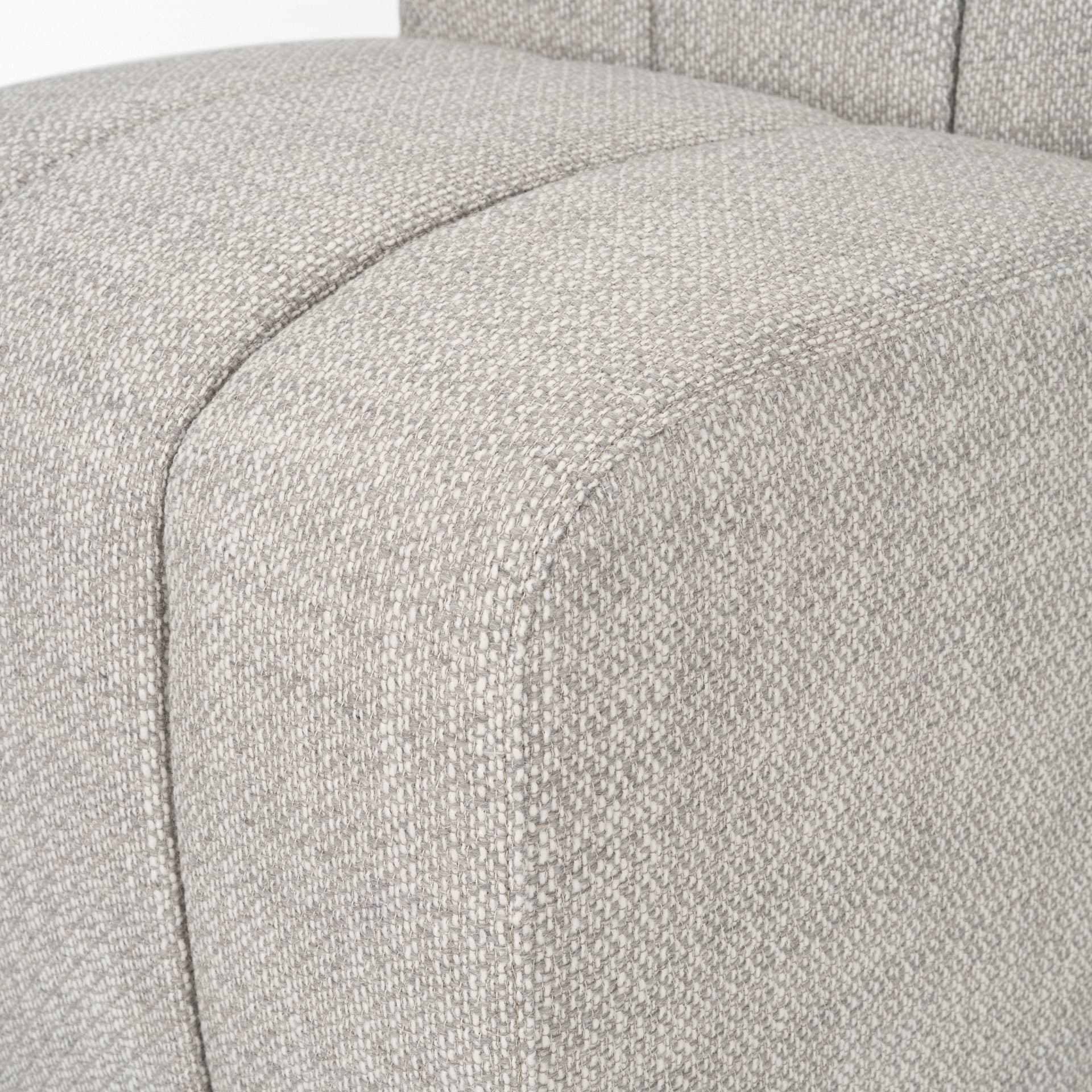 Wilkins Barrel Back Dining Arm Chair | Gray Fabric w/ Wood — product photograph