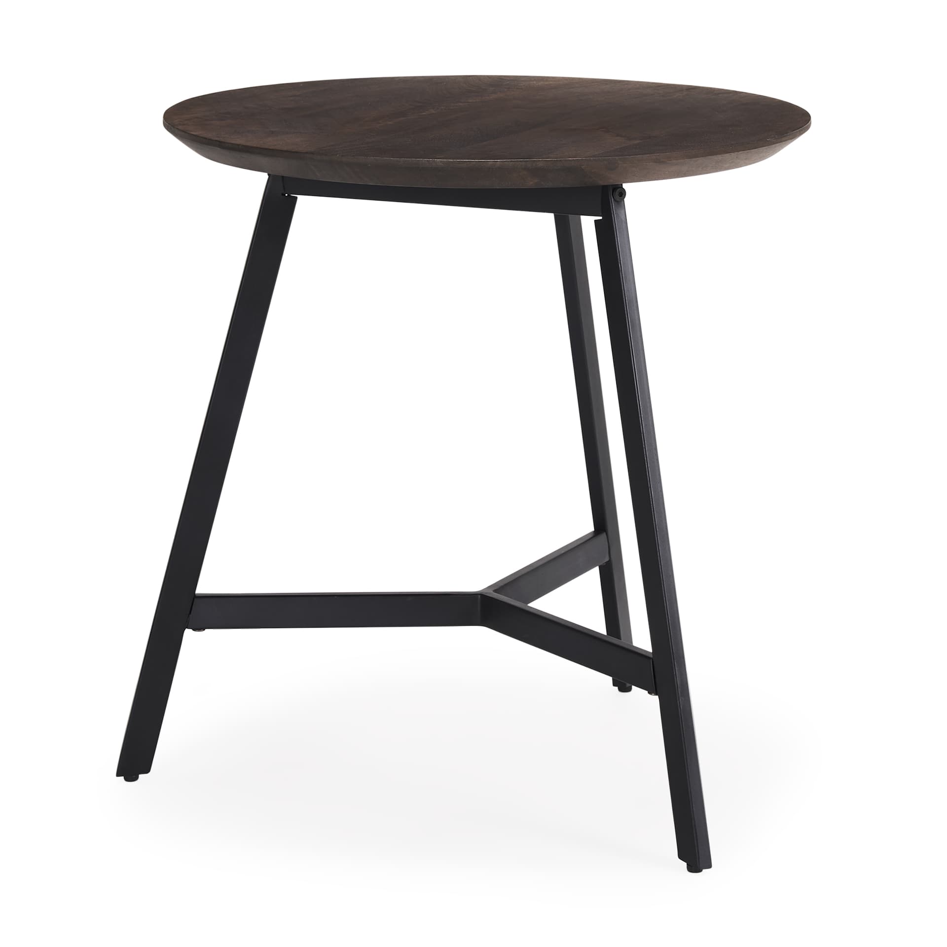 Todd Dark Brown Wood W/ Metal Legs Side Table — product photograph