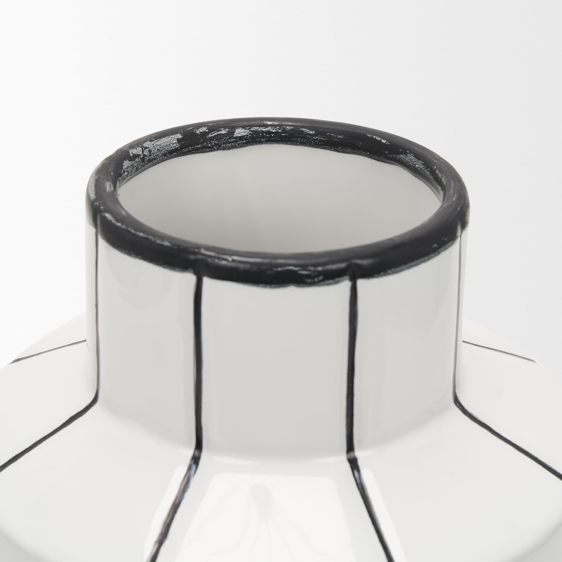 Dinah Small White w/ Black Stripes Ceramic Vase — product photograph
